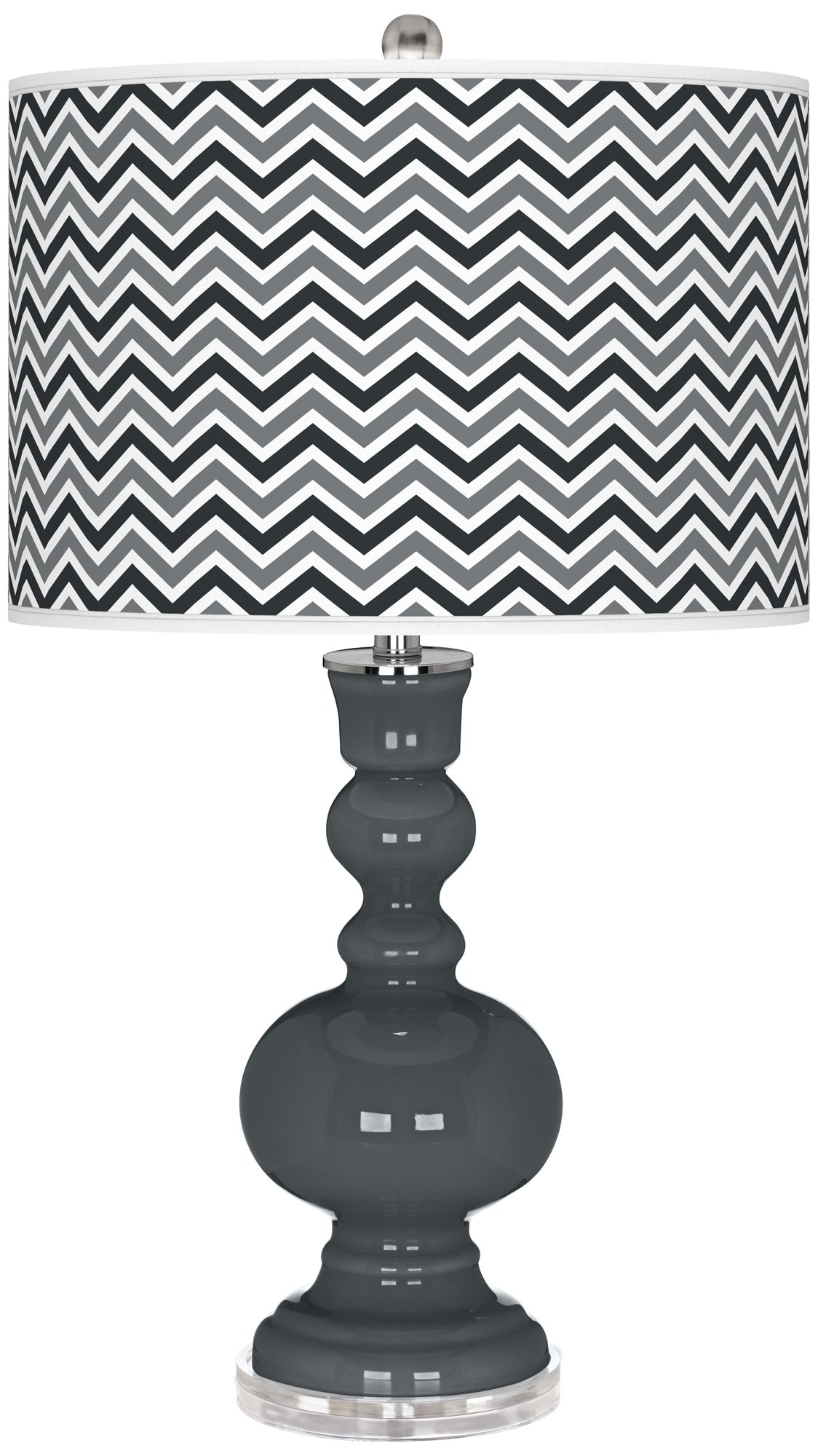 Black of Night Narrow Zig Zag Apothecary Table Lamp