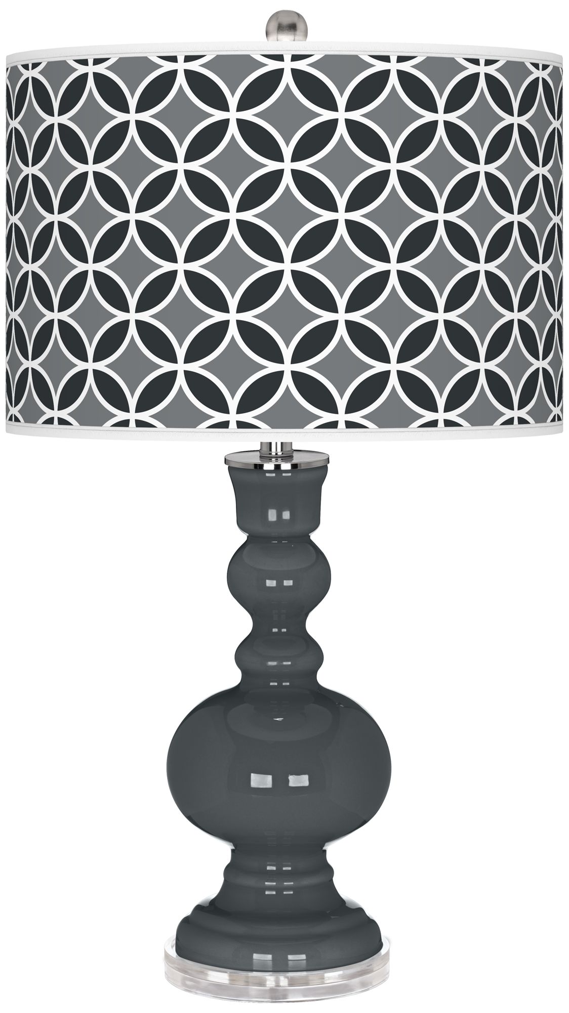 Black of Night Circle Rings Apothecary Table Lamp