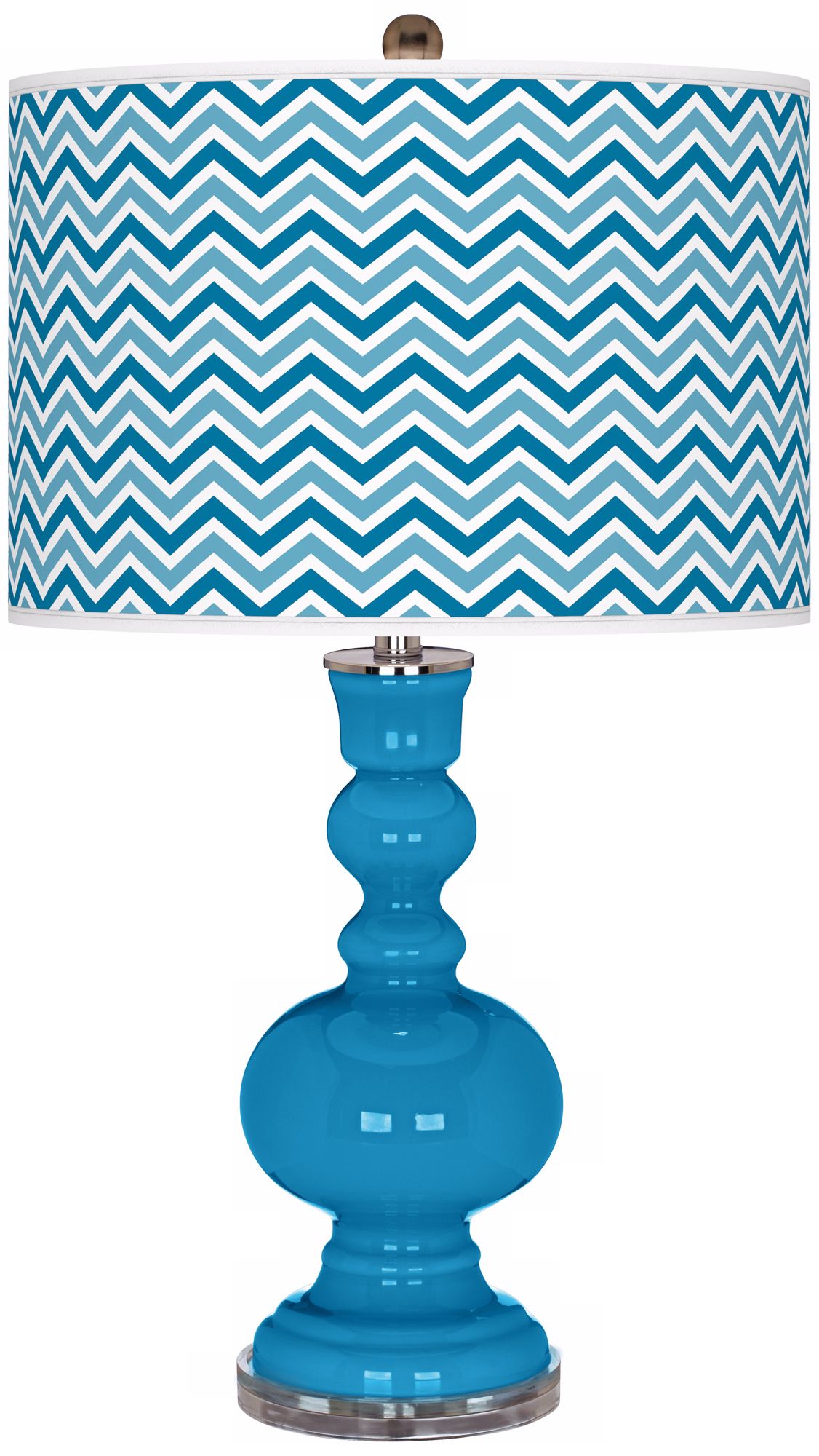 River Blue Narrow Zig Zag Apothecary Table Lamp