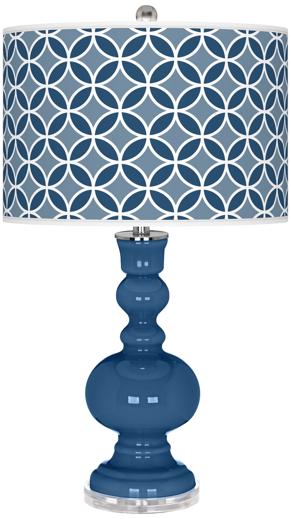 Regatta Blue Circle Rings Apothecary Table Lamp