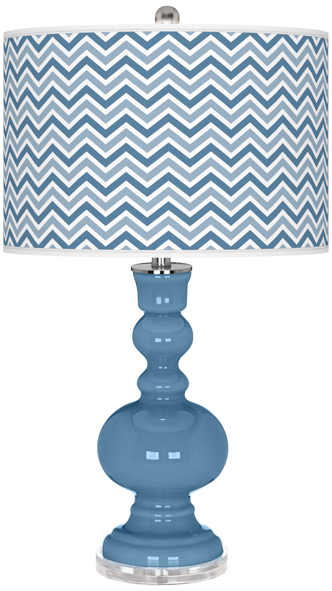 Secure Blue Narrow Zig Zag Apothecary Table Lamp