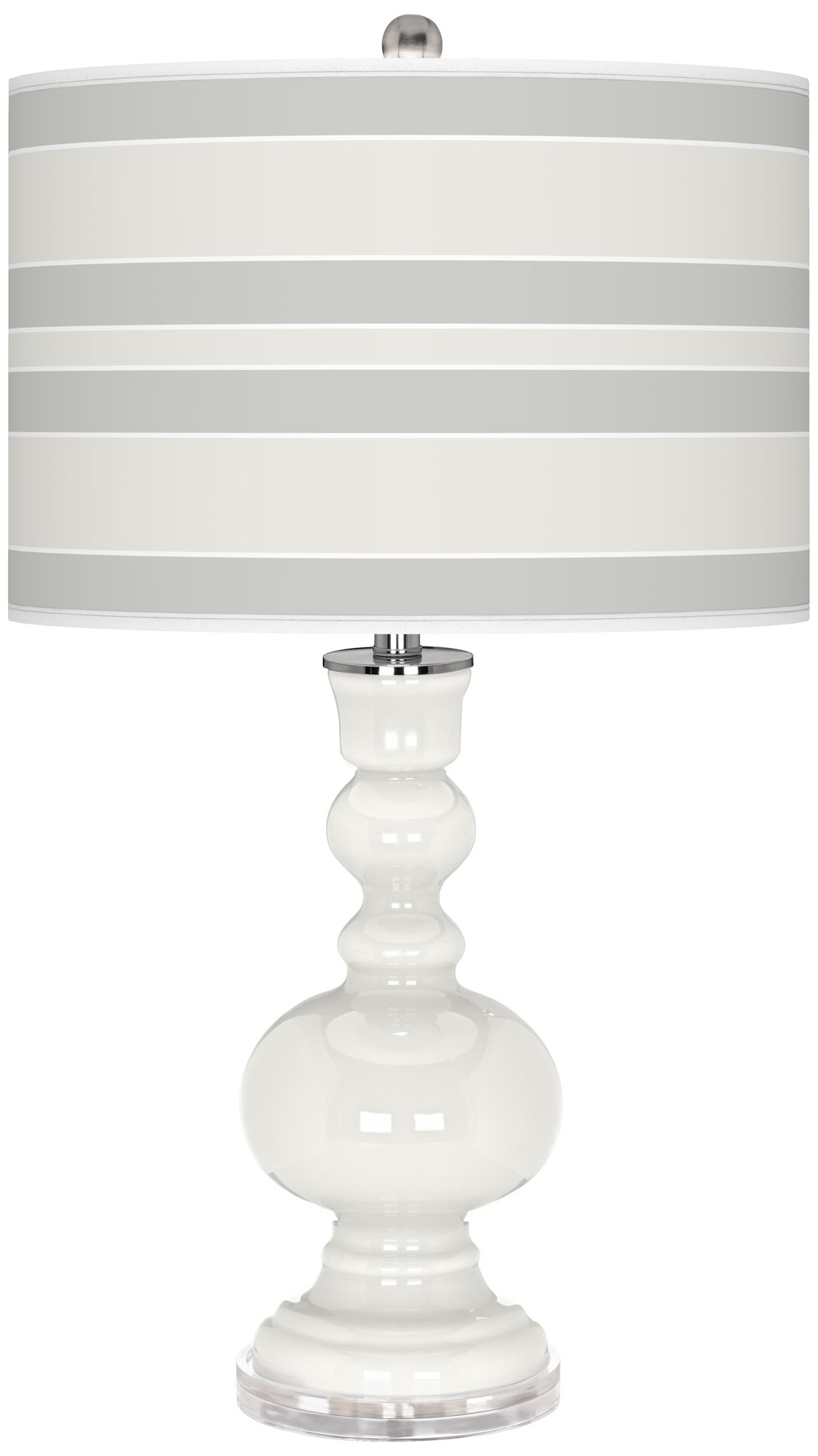Winter White Bold Stripe Apothecary Table Lamp