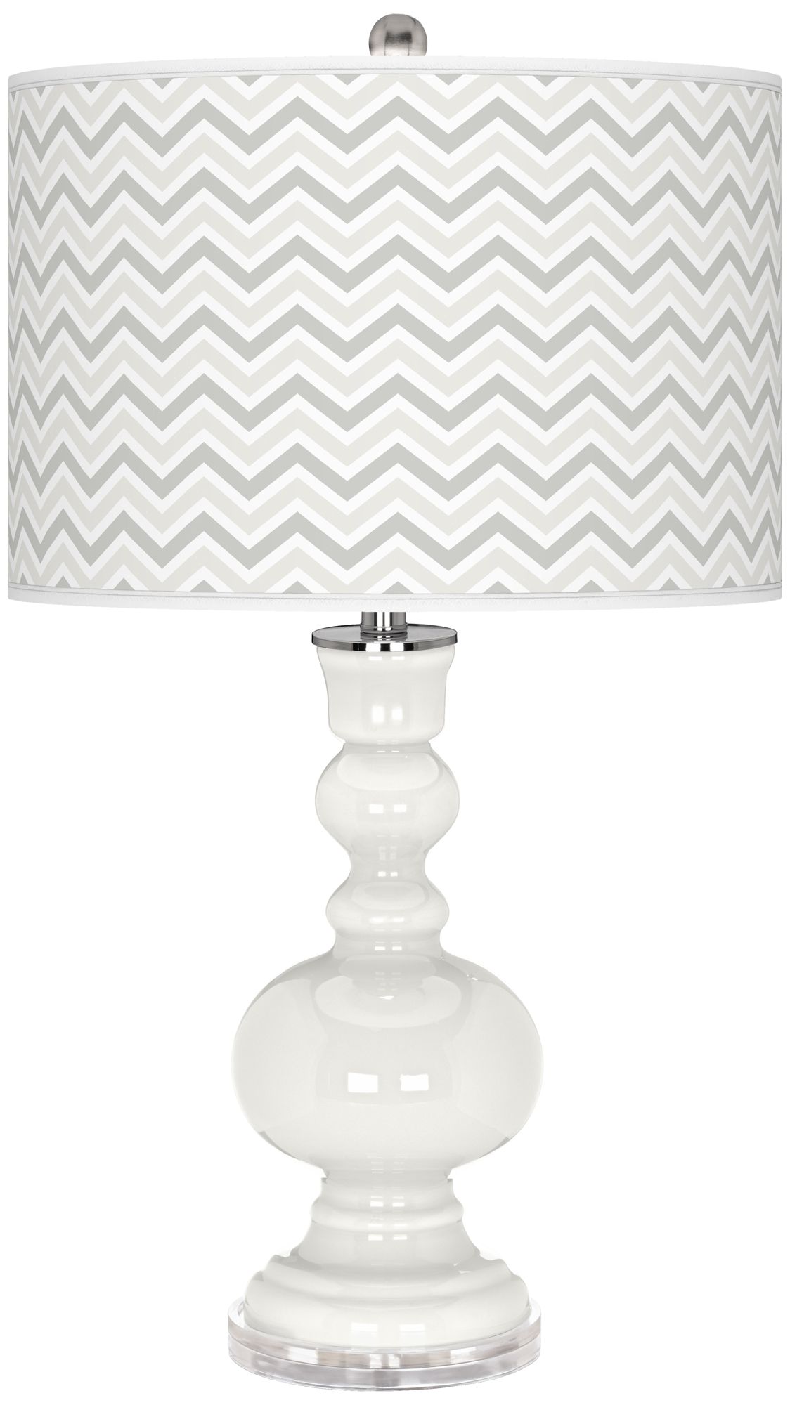 Winter White Narrow Zig Zag Apothecary Table Lamp