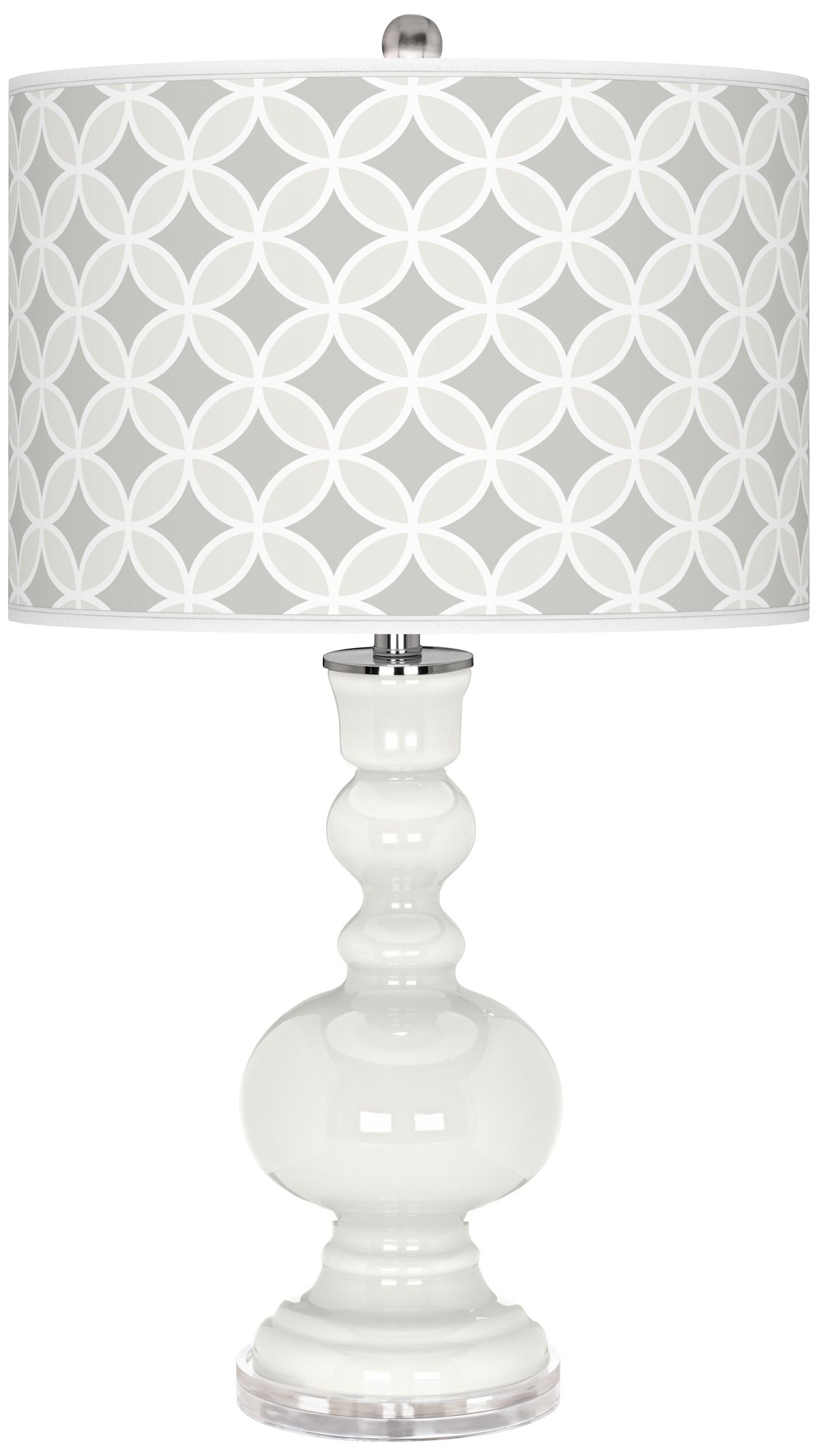 Winter White Circle Rings Apothecary Table Lamp