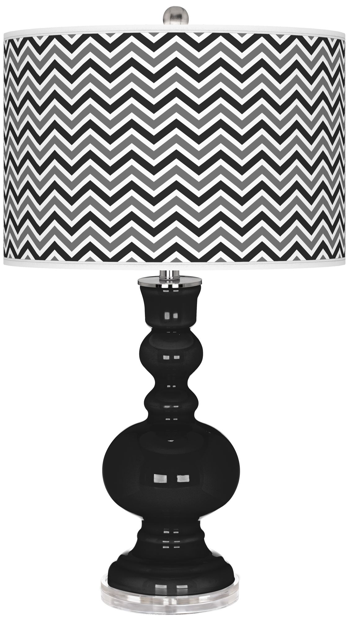 Tricorn Black Narrow Zig Zag Apothecary Table Lamp