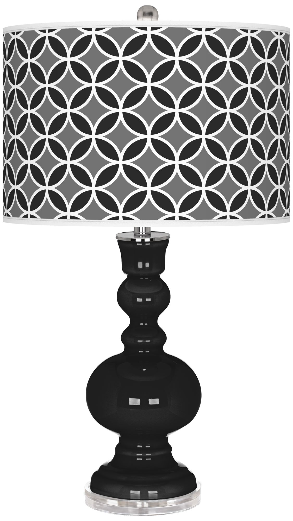 Tricorn Black Circle Rings Apothecary Table Lamp
