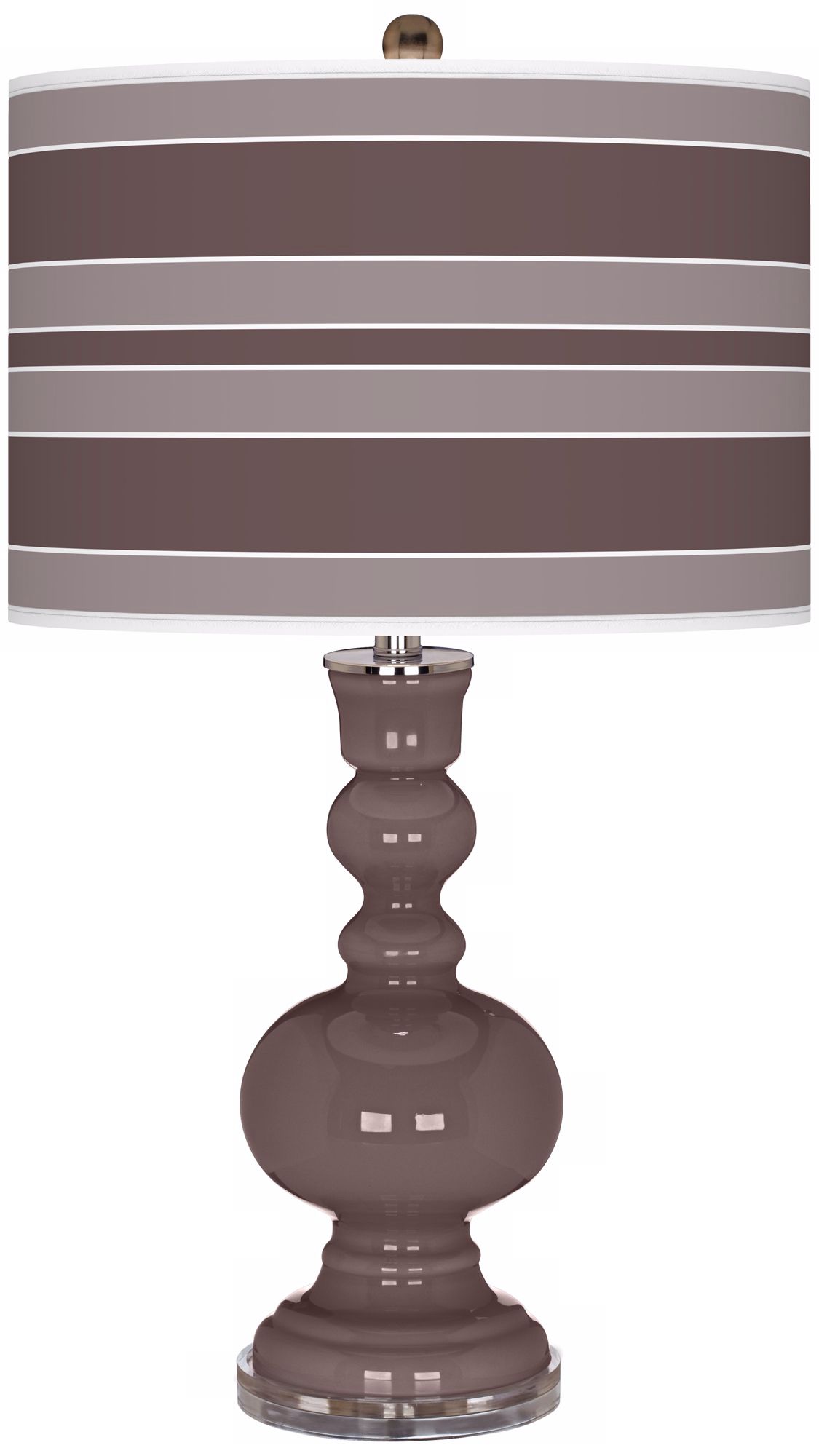 Deepest Mauve Bold Stripe Apothecary Table Lamp