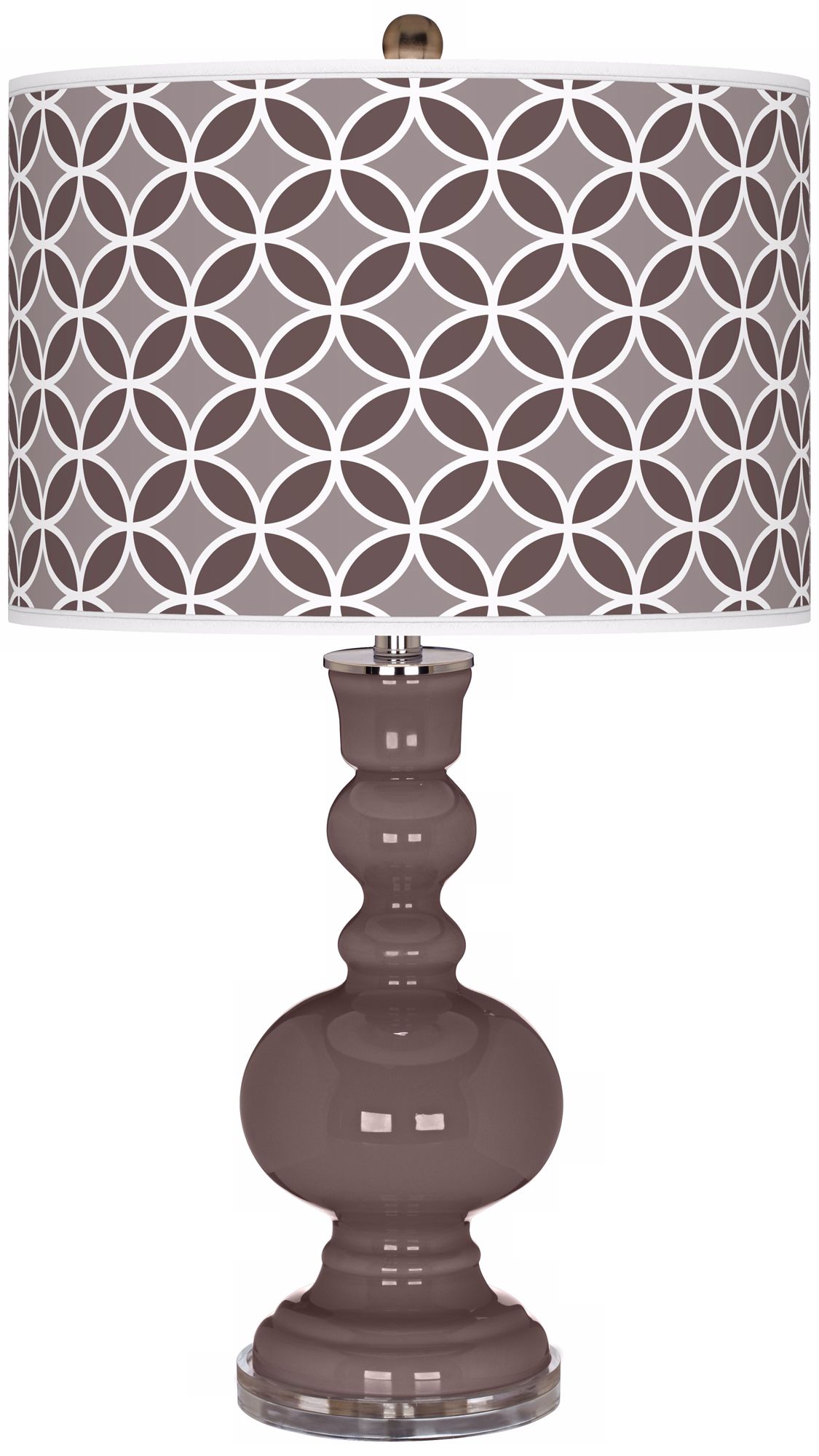 Deepest Mauve Circle Rings Apothecary Table Lamp