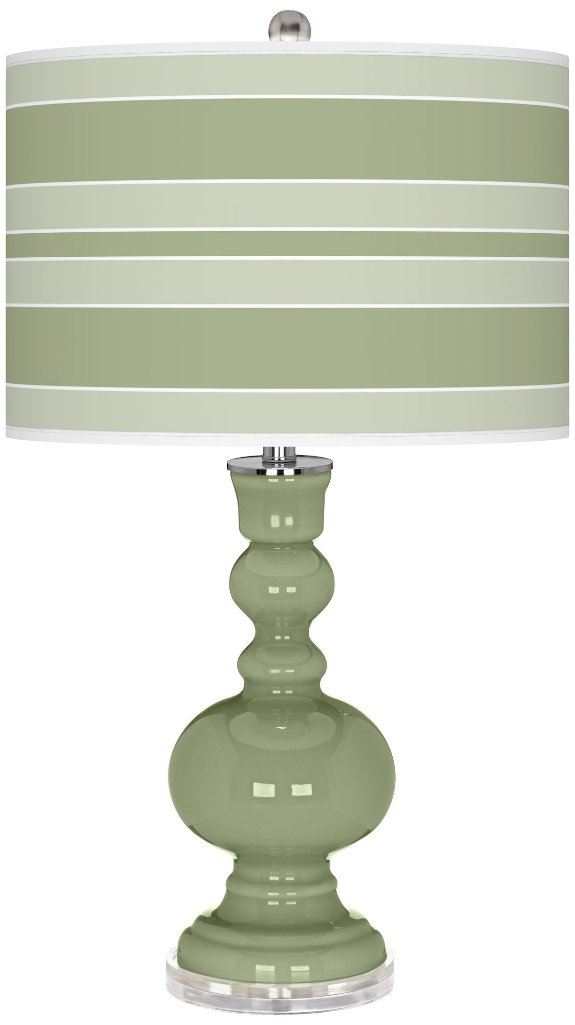 Majolica Green Bold Stripe Apothecary Table Lamp