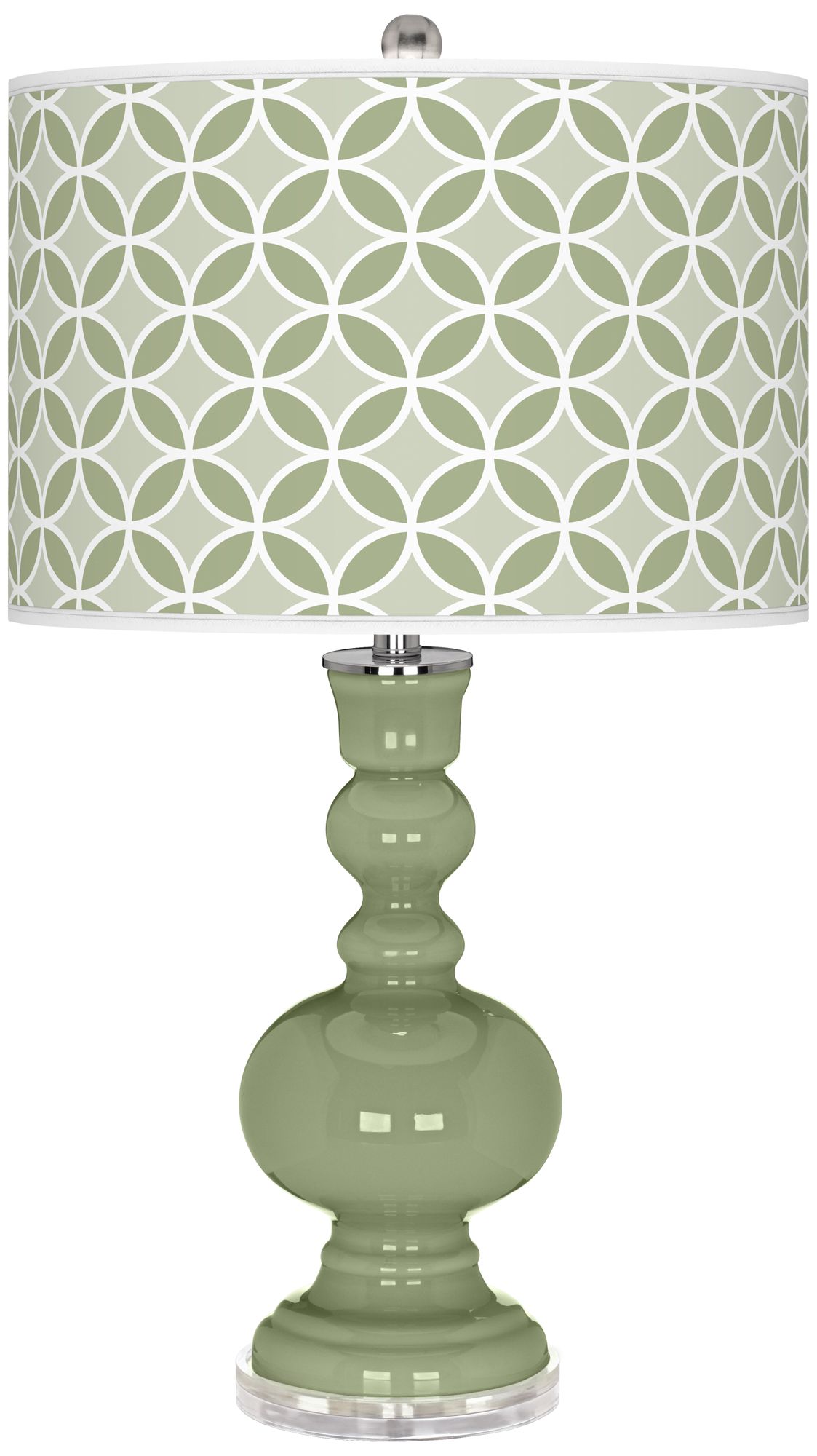 Majolica Green Circle Rings Apothecary Table Lamp
