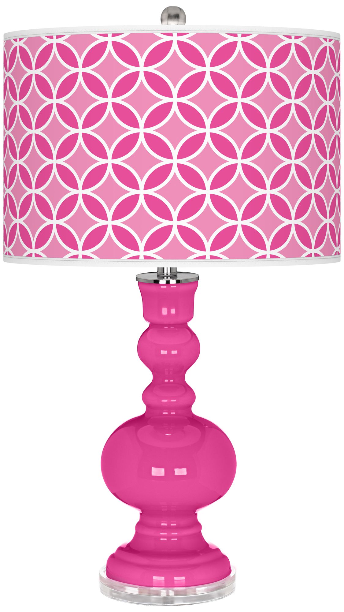 Fuchsia Circle Rings Apothecary Table Lamp
