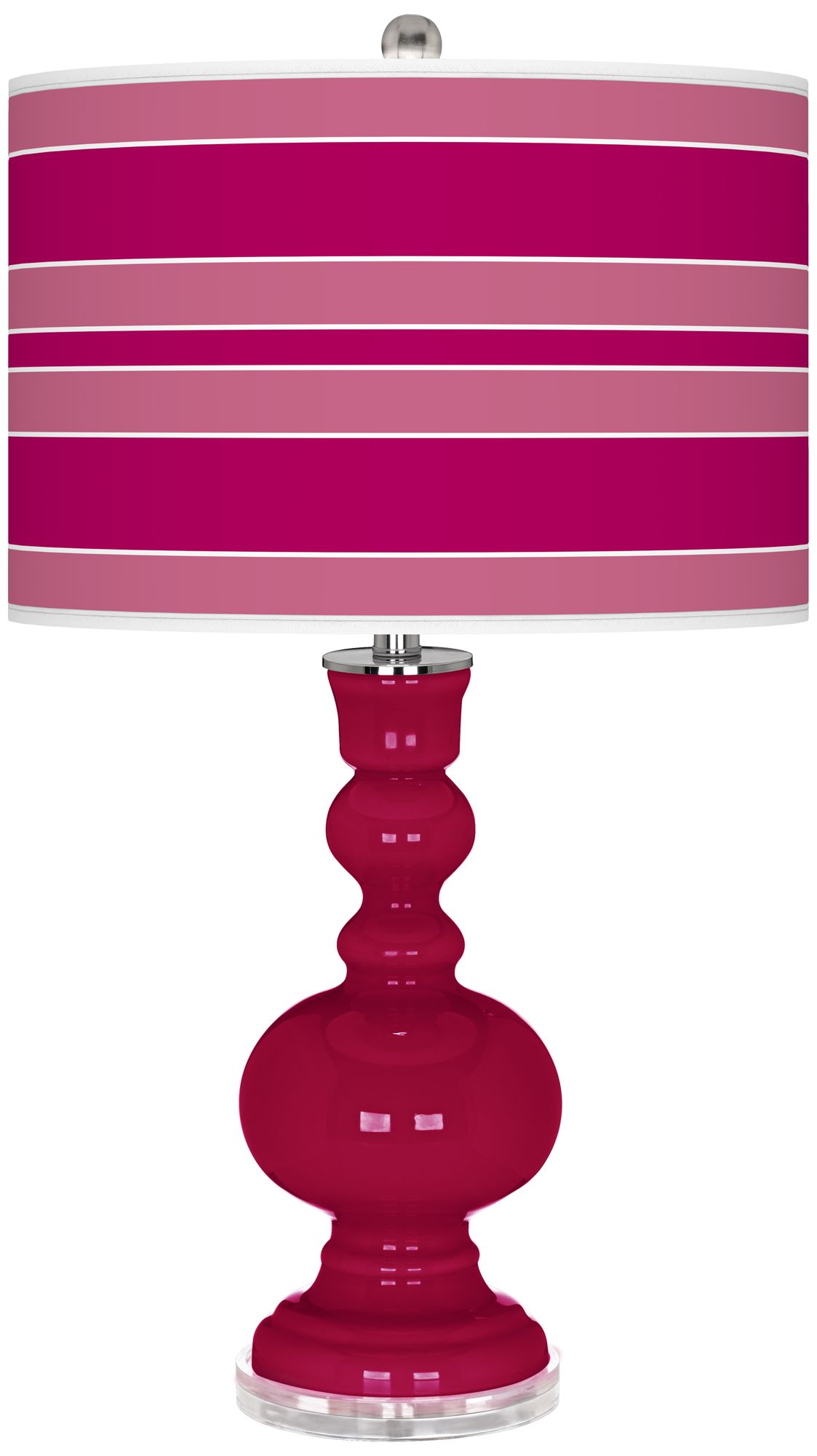 French Burgundy Bold Stripe Apothecary Table Lamp