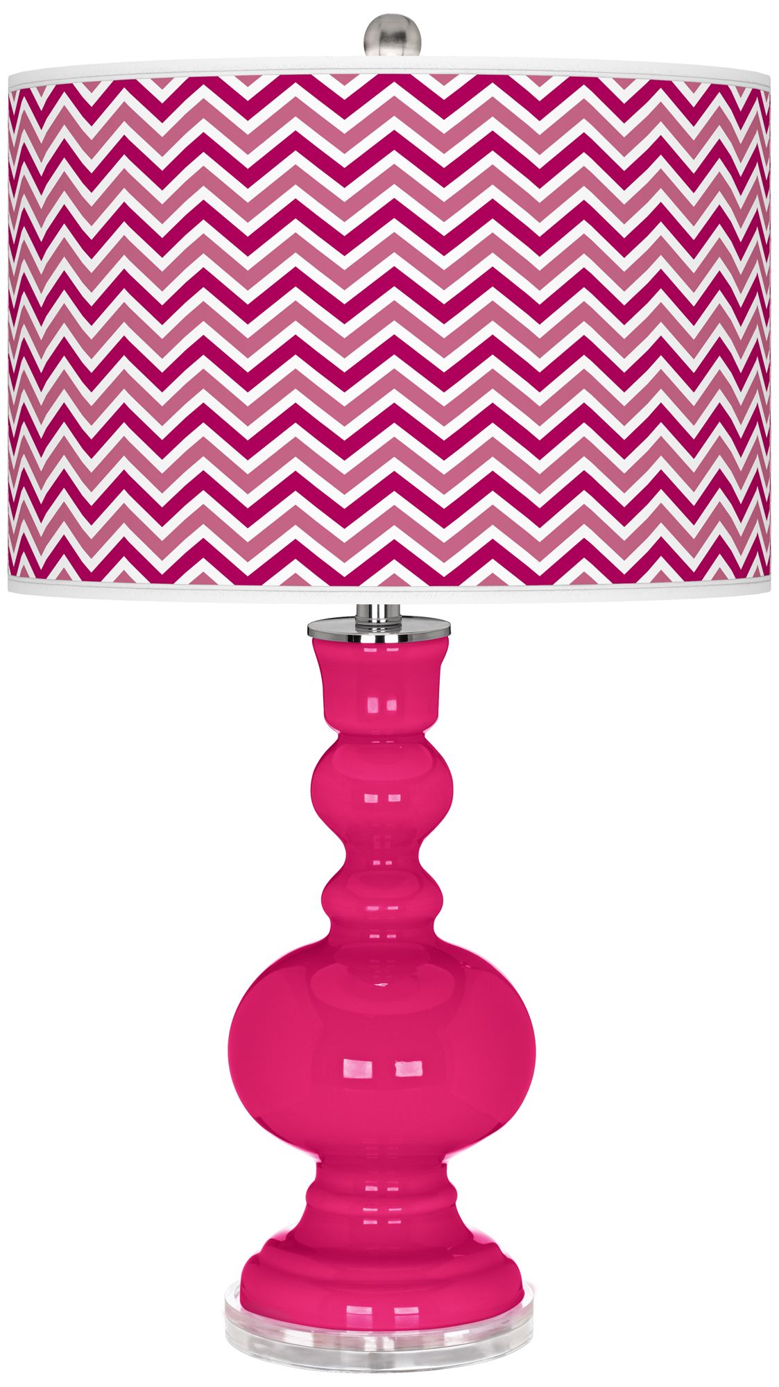 French Burgundy Narrow Zig Zag Apothecary Table Lamp