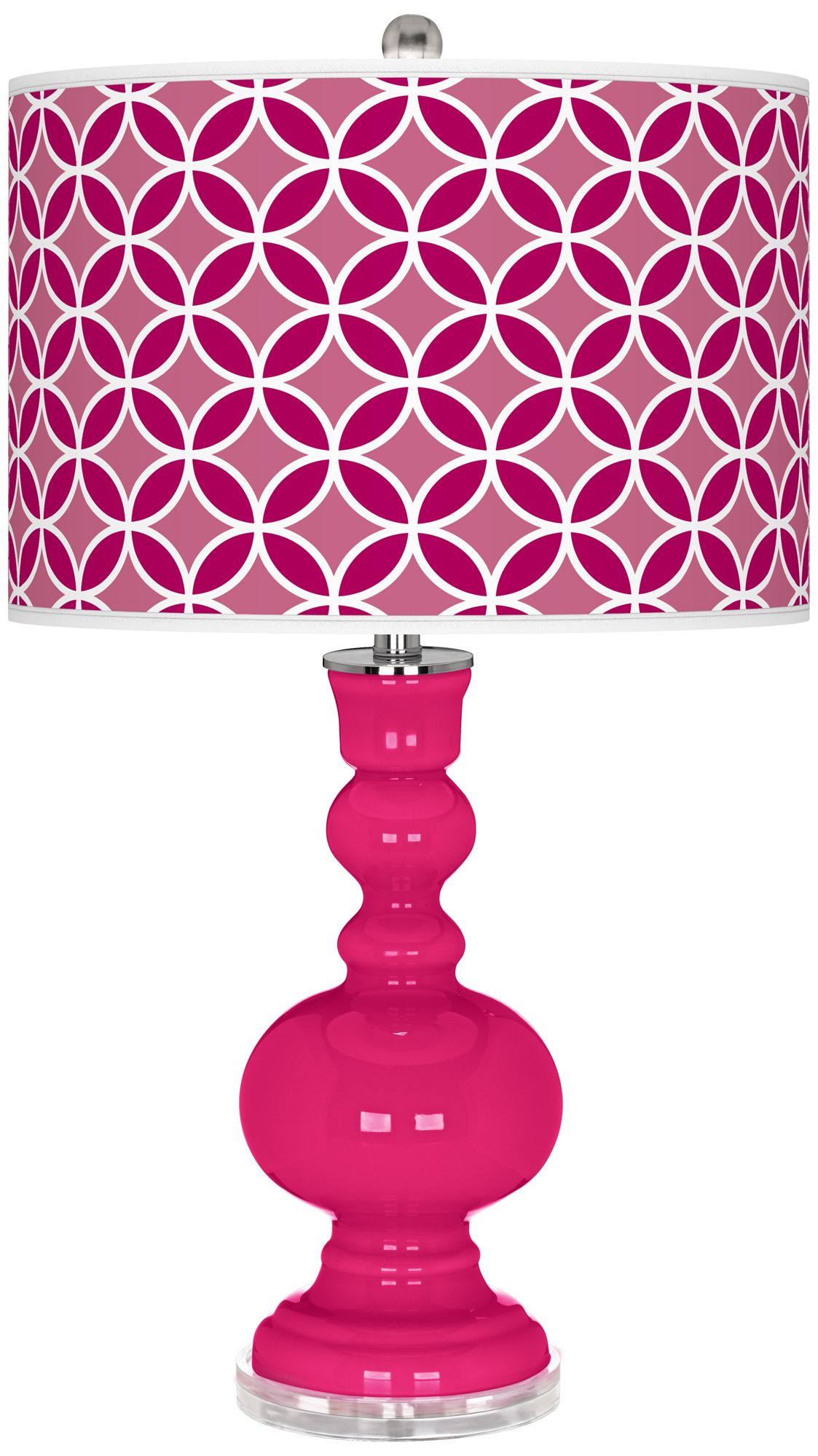 French Burgundy Circle Rings Apothecary Table Lamp