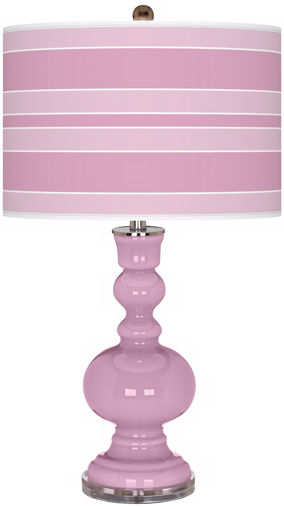 Pink Pansy Bold Stripe Apothecary Table Lamp