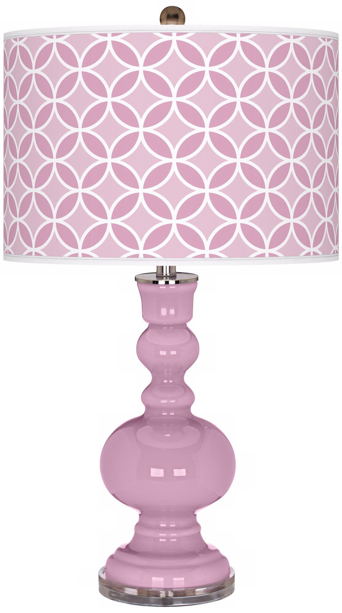Pink Pansy Circle Rings Apothecary Table Lamp
