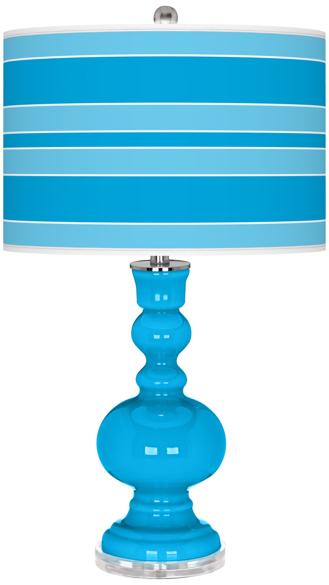 Sky Blue Bold Stripe Apothecary Table Lamp