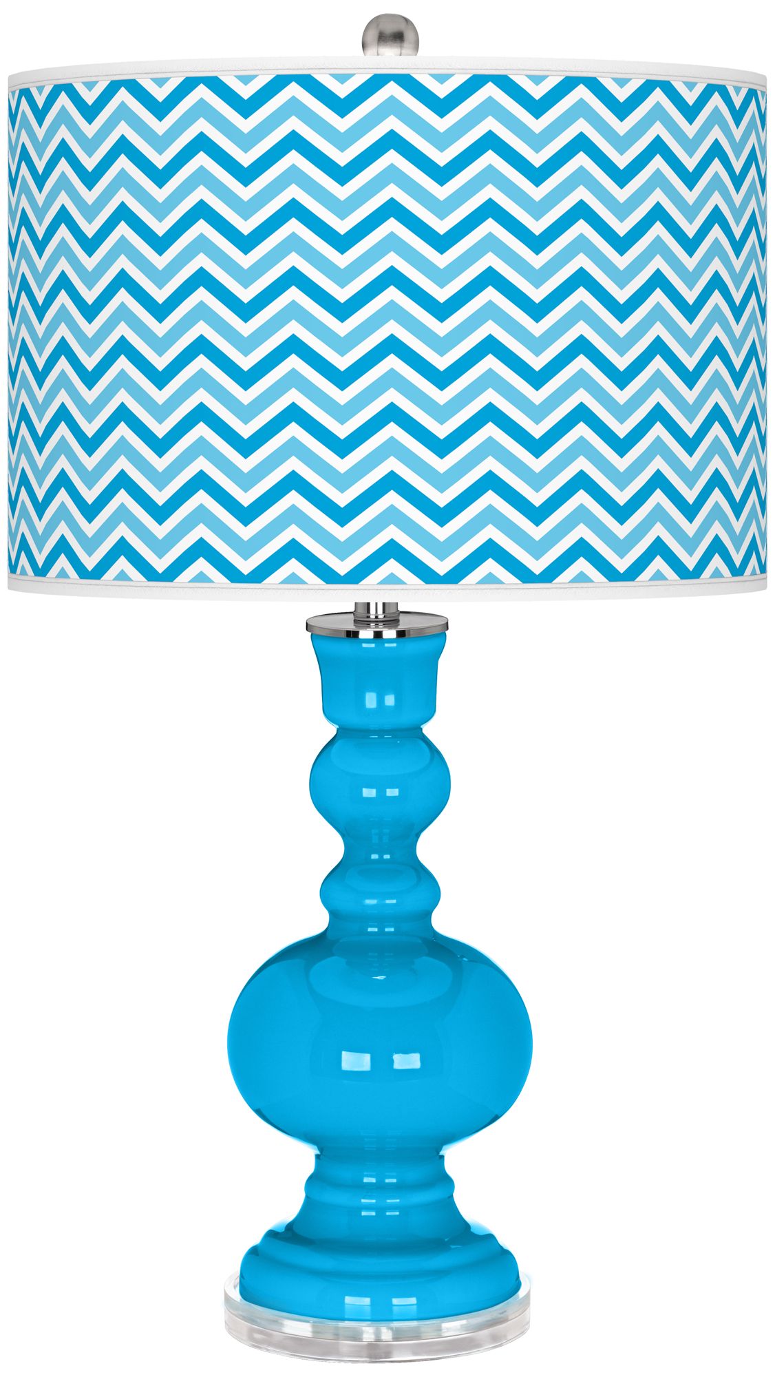 Sky Blue Narrow Zig Zag Apothecary Table Lamp
