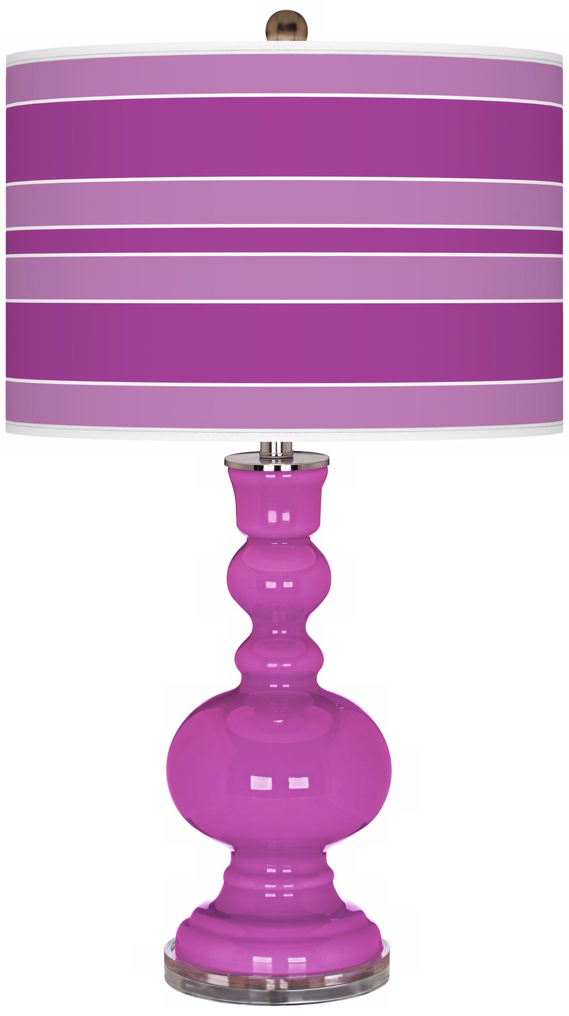 Peony Purple Bold Stripe Apothecary Table Lamp
