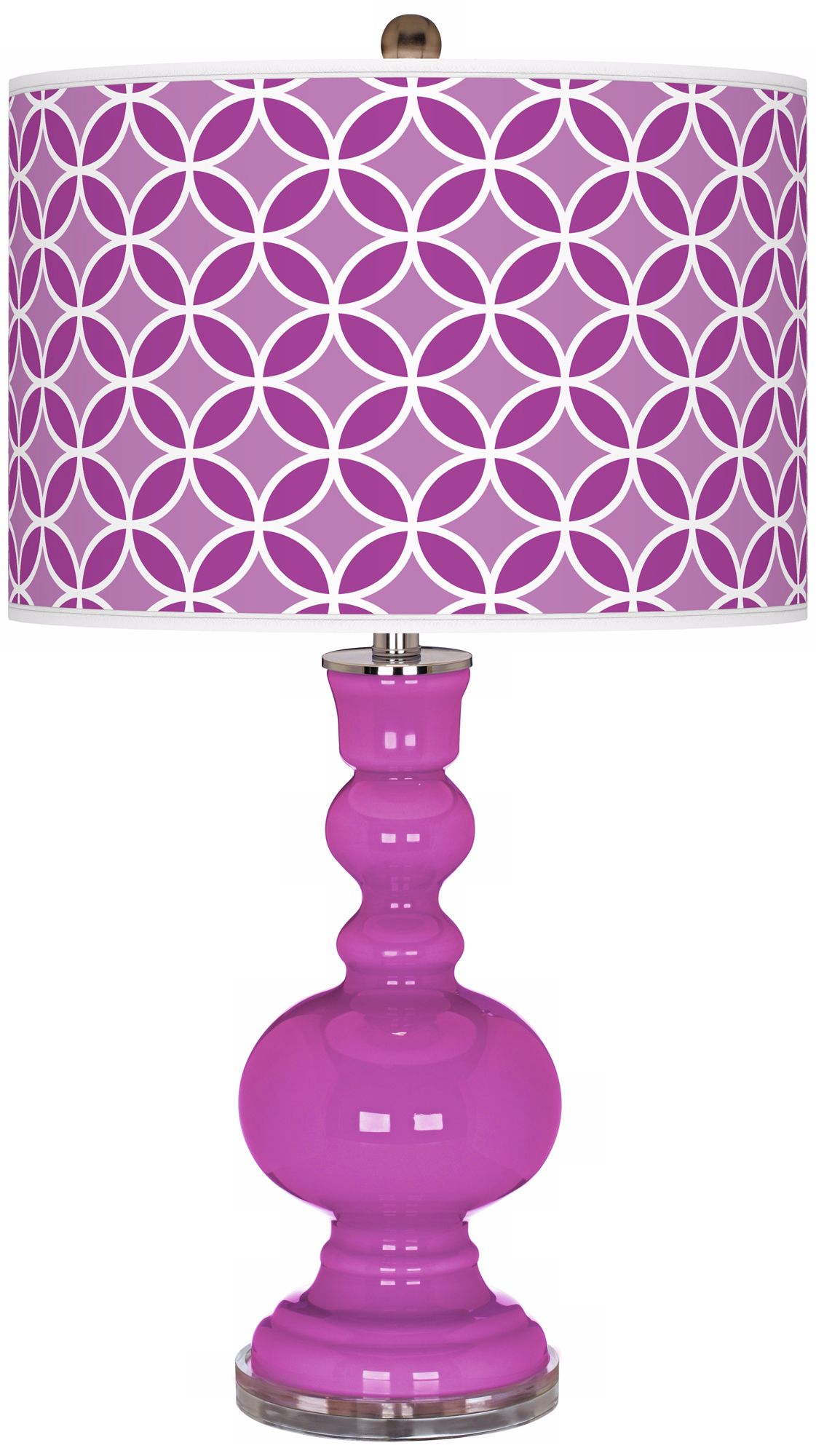 Peony Purple Circle Rings Apothecary Table Lamp