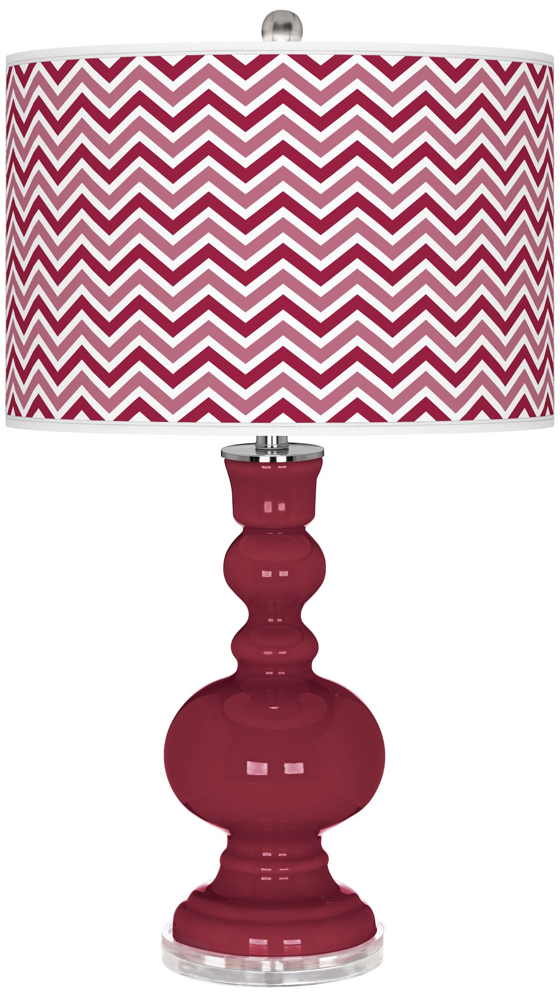 Antique Red Narrow Zig Zag Apothecary Table Lamp