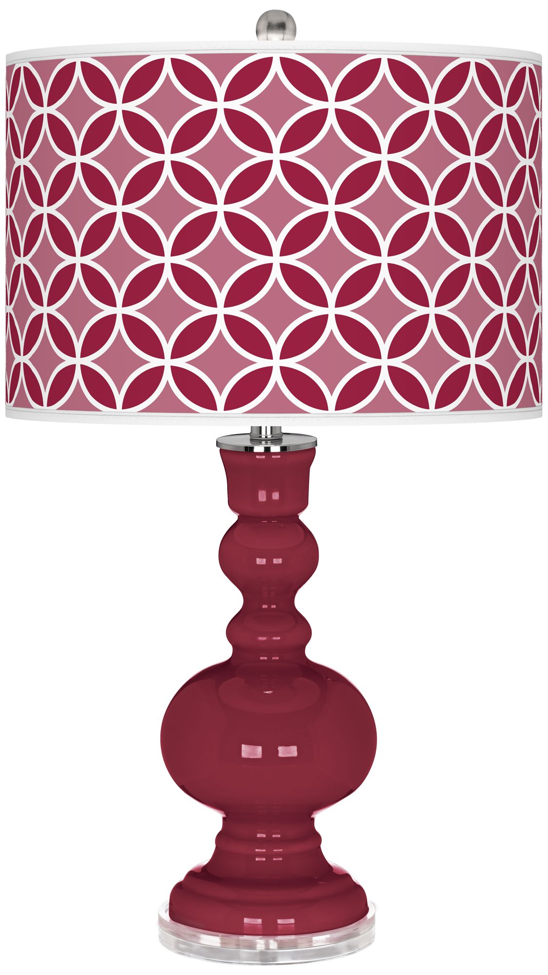 Antique Red Circle Rings Apothecary Table Lamp