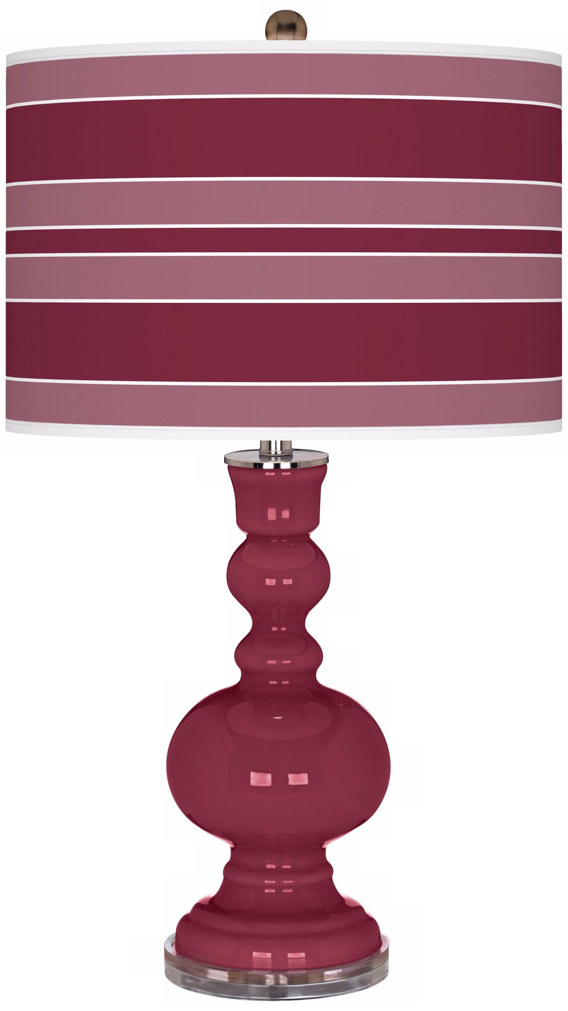 Dark Plum Bold Stripe Apothecary Table Lamp