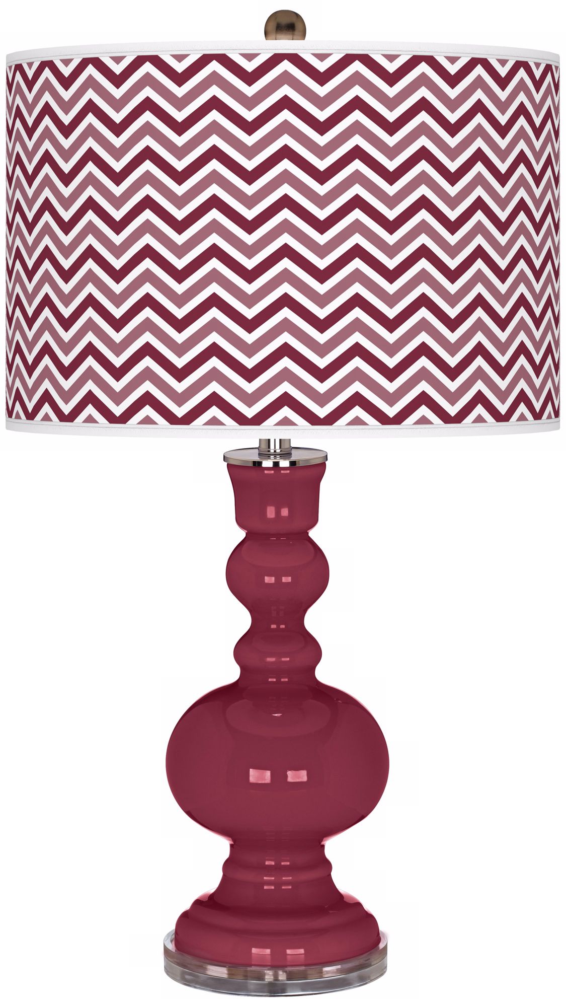 Dark Plum Narrow Zig Zag Apothecary Table Lamp