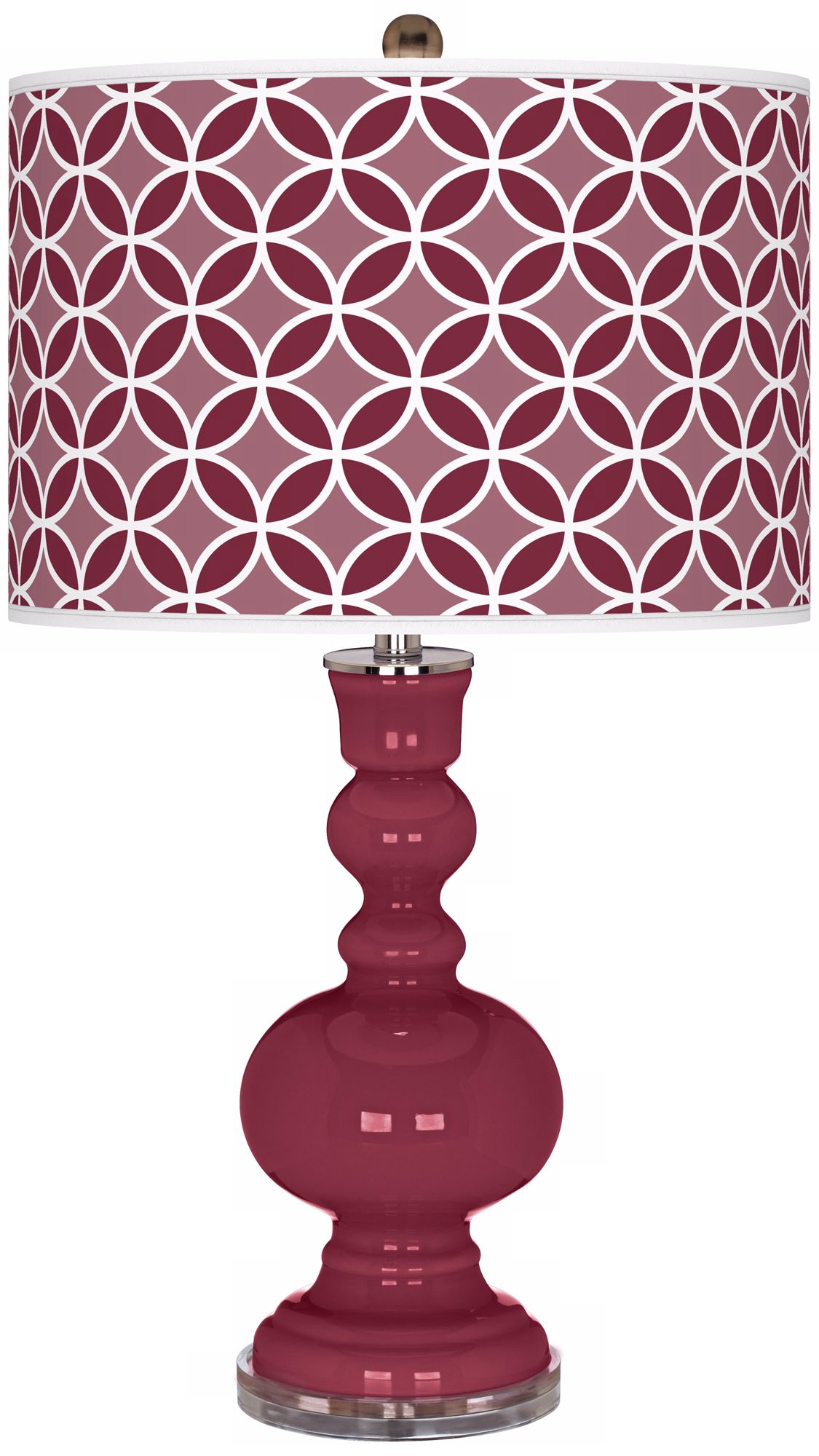 Dark Plum Circle Rings Apothecary Table Lamp