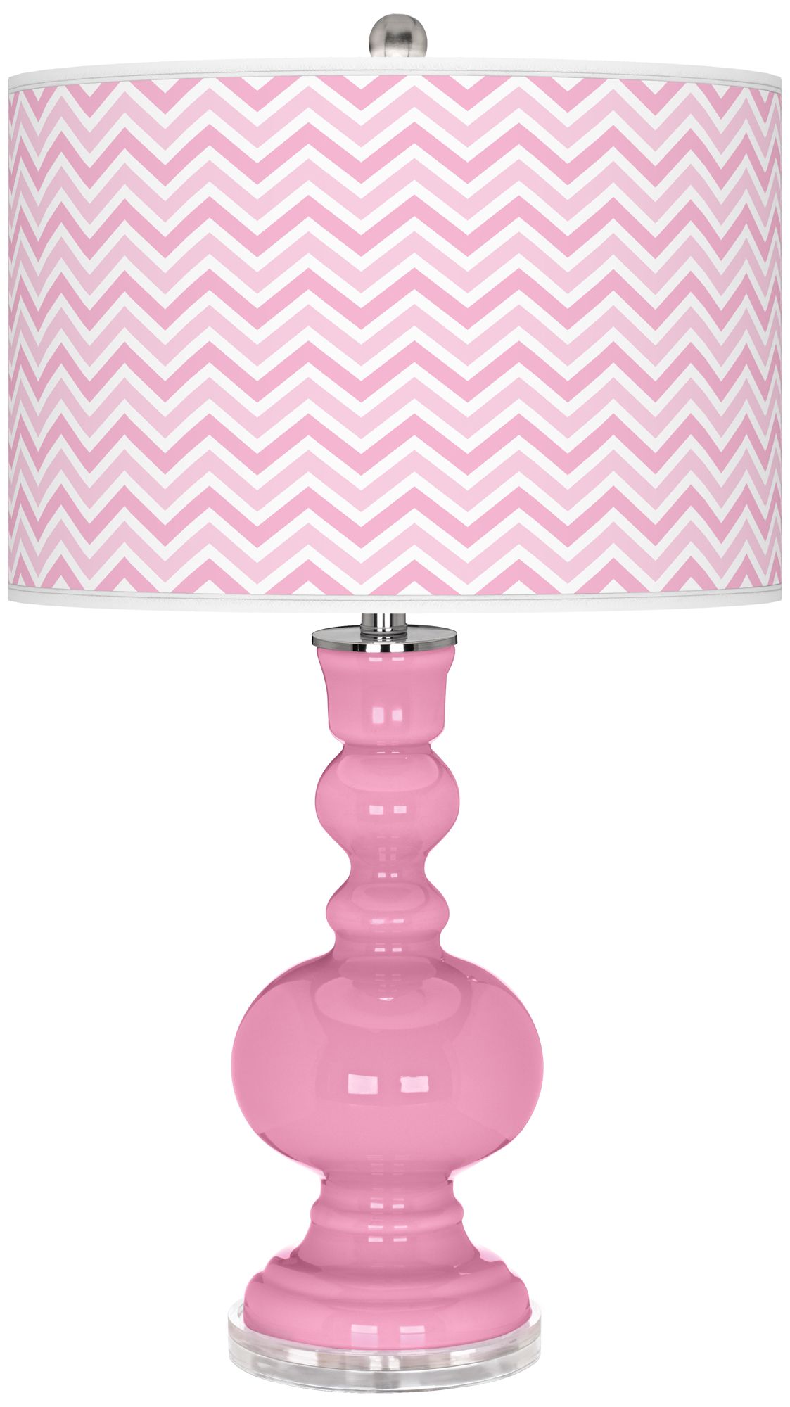 Pale Pink Narrow Zig Zag Apothecary Table Lamp