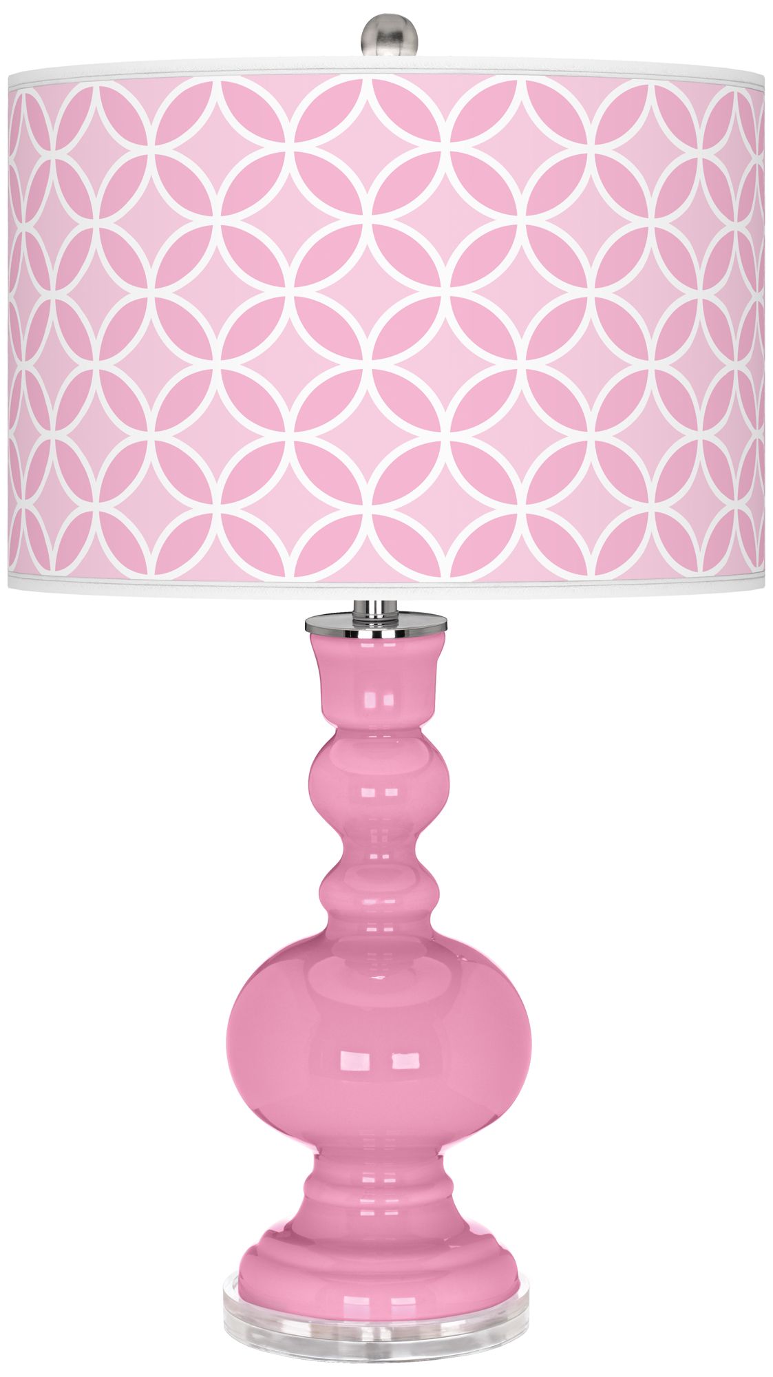 Pale Pink Circle Rings Apothecary Table Lamp
