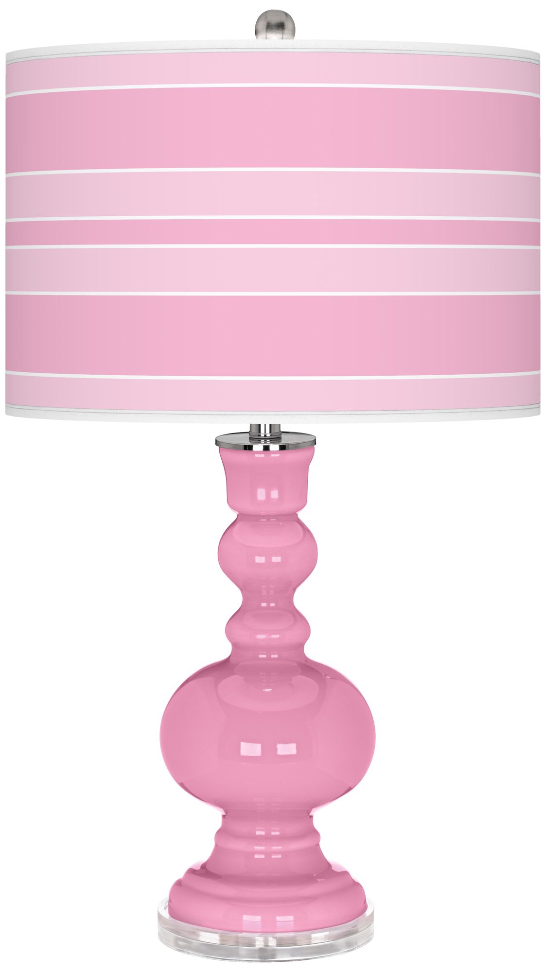 Pale Pink Bold Stripe Apothecary Table Lamp