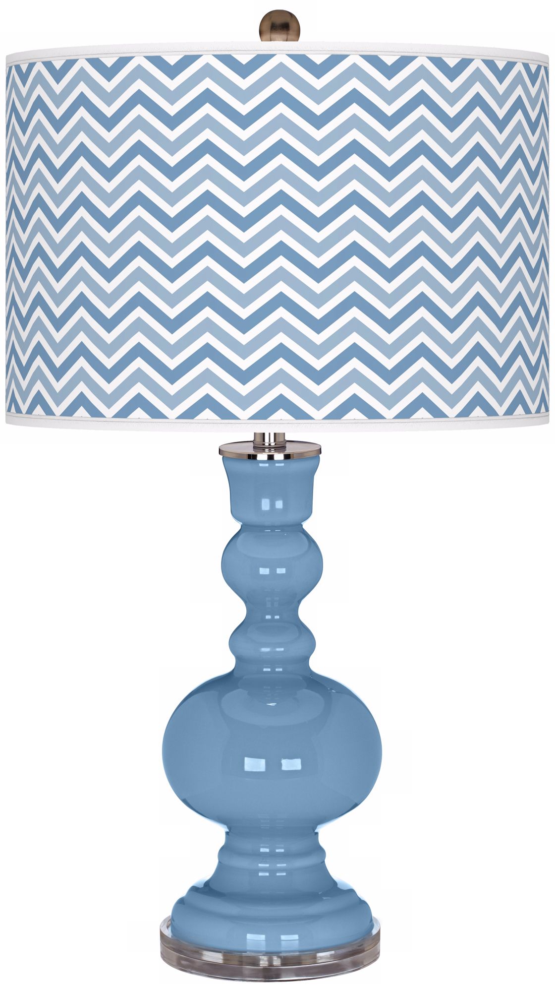 Dusk Blue Narrow Zig Zag Apothecary Table Lamp