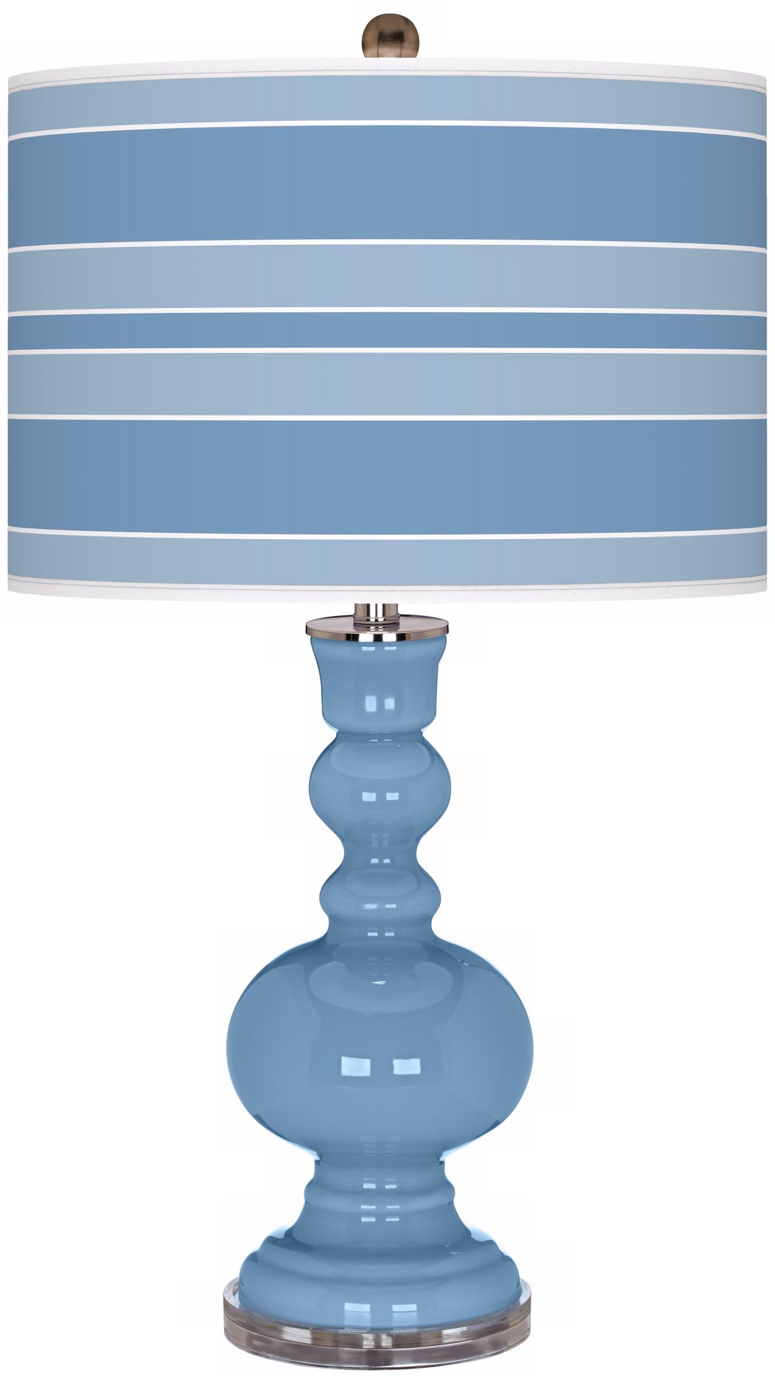 Dusk Blue Bold Stripe Apothecary Table Lamp
