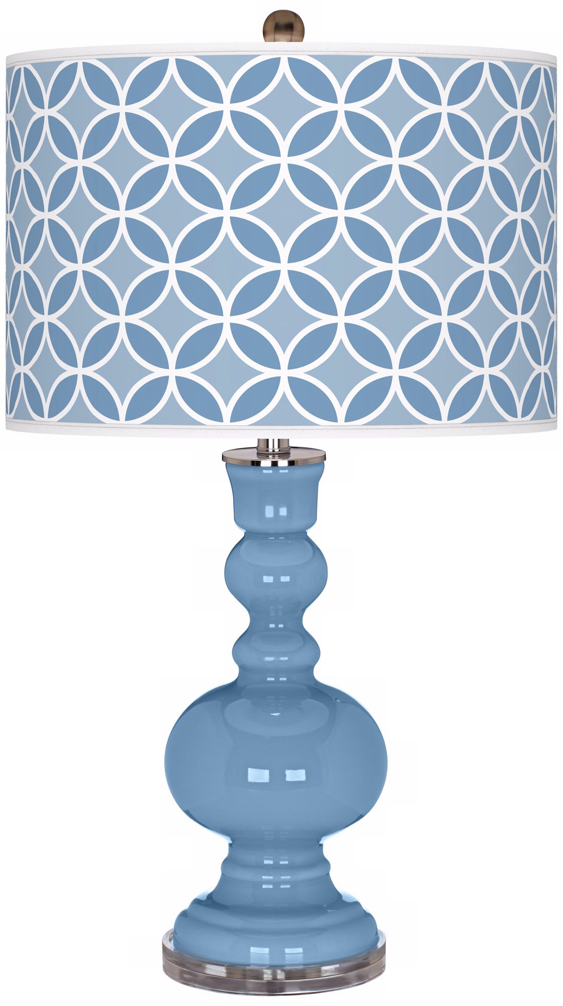 Dusk Blue Circle Rings Apothecary Table Lamp