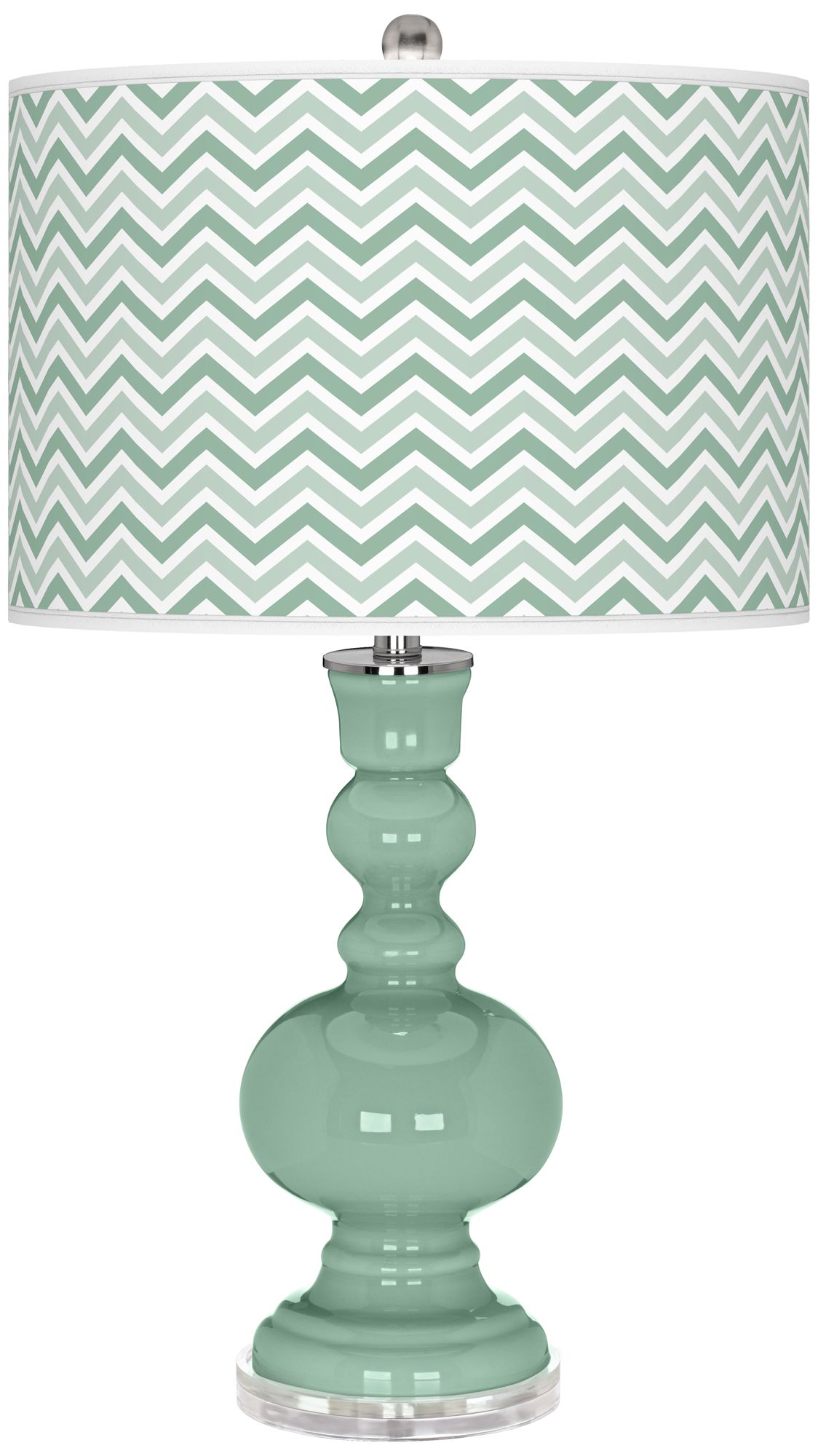 Grayed Jade Narrow Zig Zag Apothecary Table Lamp
