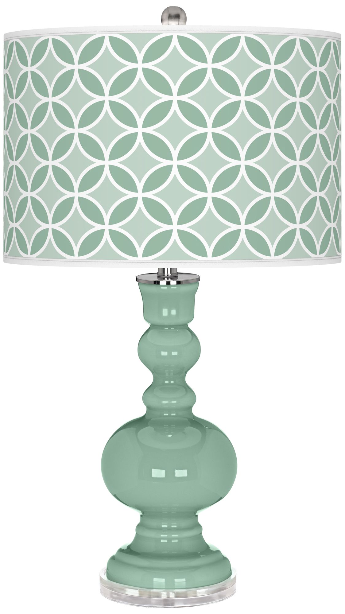 Grayed Jade Circle Rings Apothecary Table Lamp