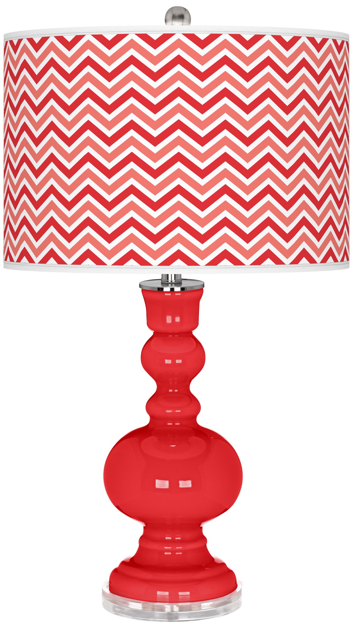 Poppy Red Narrow Zig Zag Apothecary Table Lamp