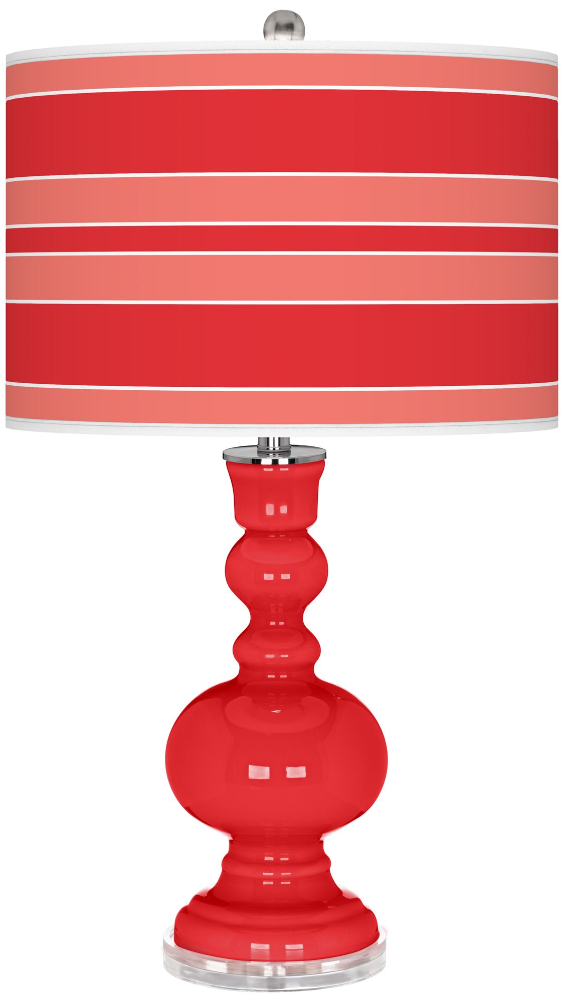 Poppy Red Bold Stripe Apothecary Table Lamp