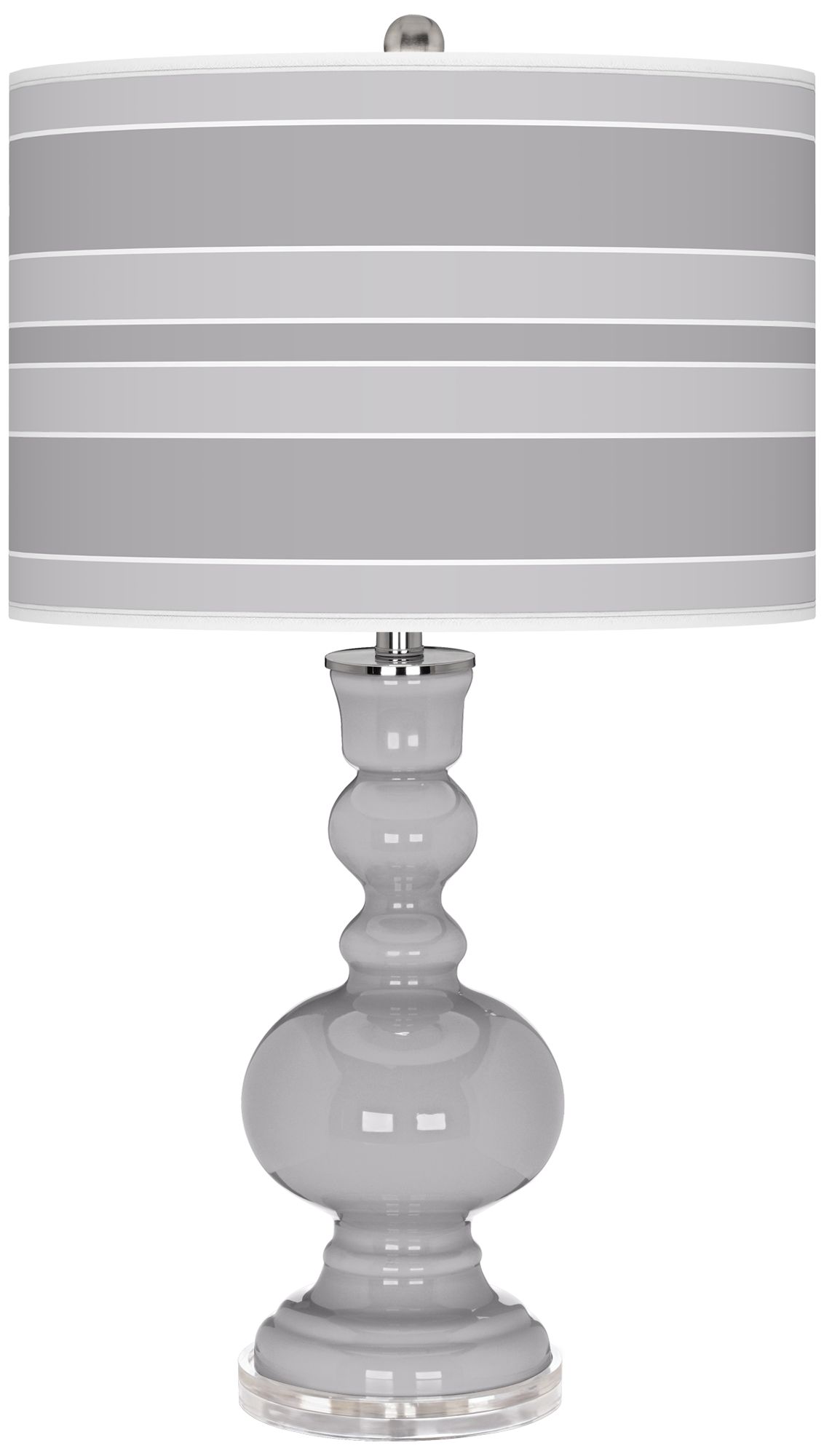 Swanky Gray Bold Stripe Apothecary Table Lamp