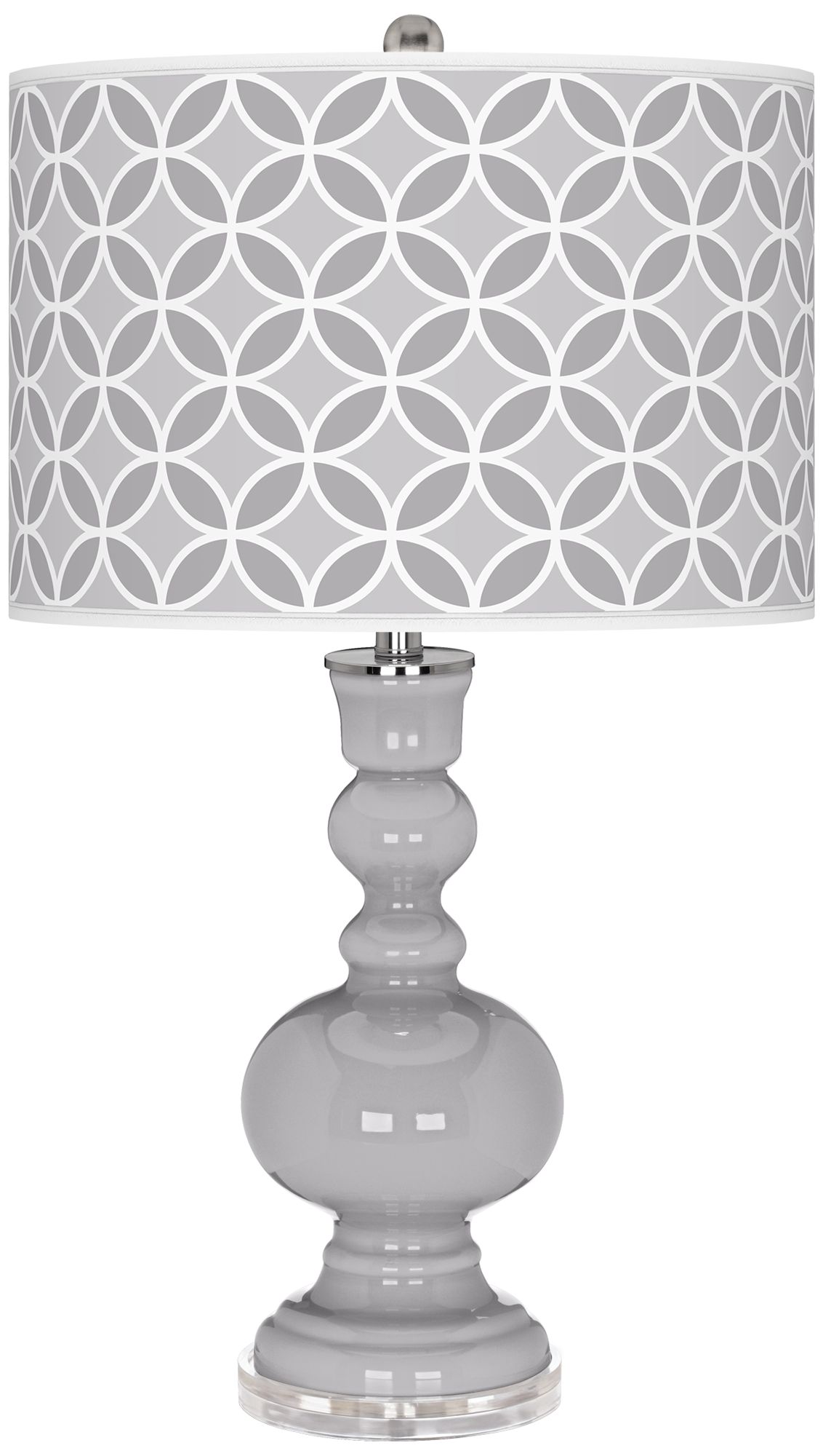 Swanky Gray Circle Rings Apothecary Table Lamp