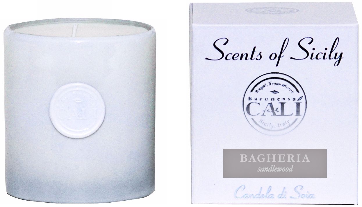 Scents of Sicily Bagheria Sandalwood White Soy Candle