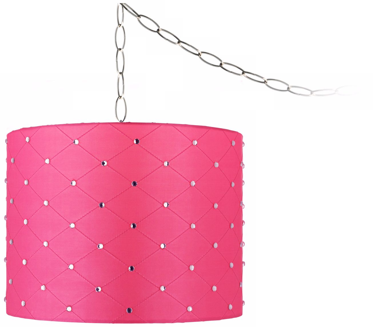 Pink Sparkle 18" High Swag Pendant Light
