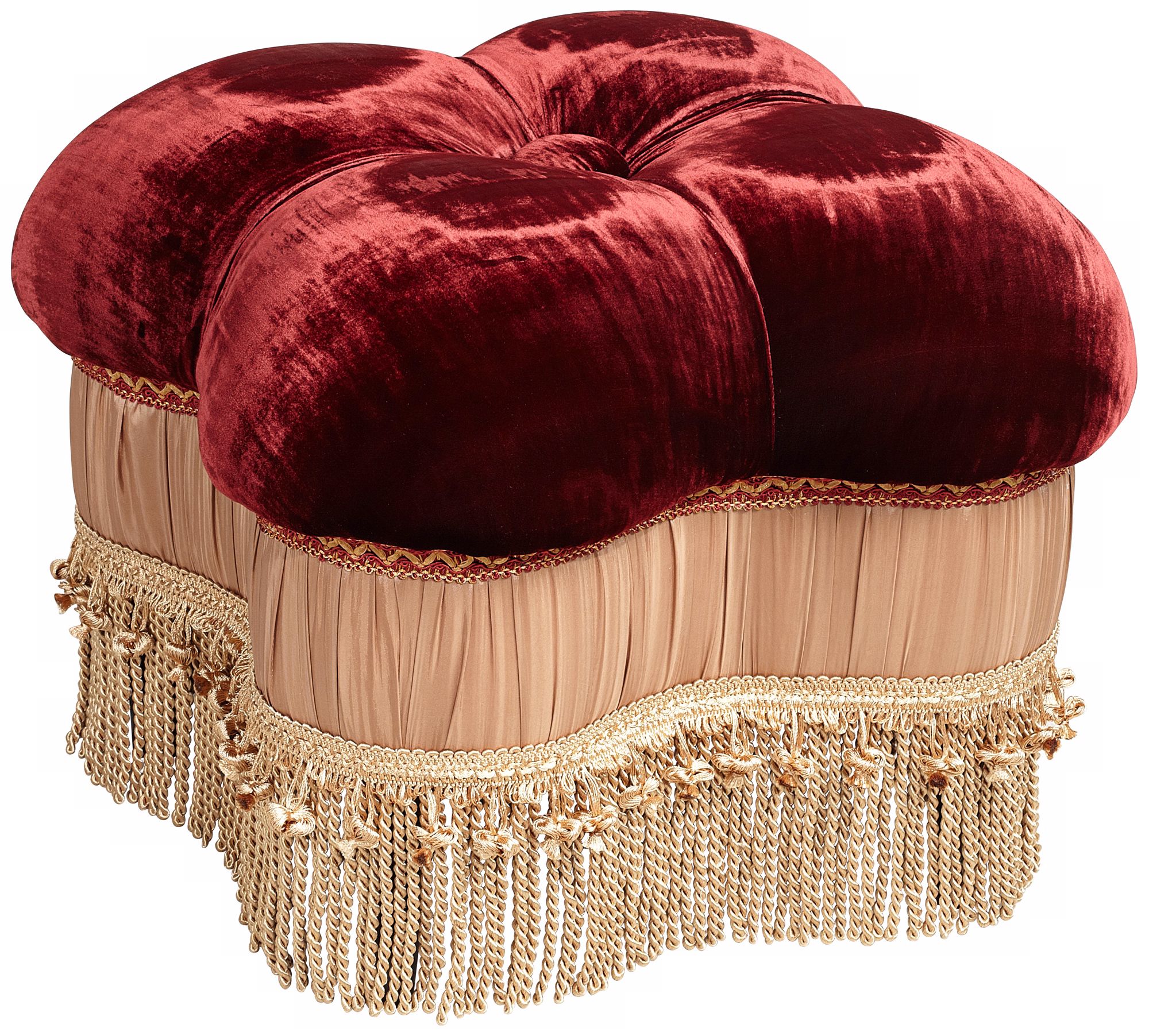 Marie Red Velvet Ottoman