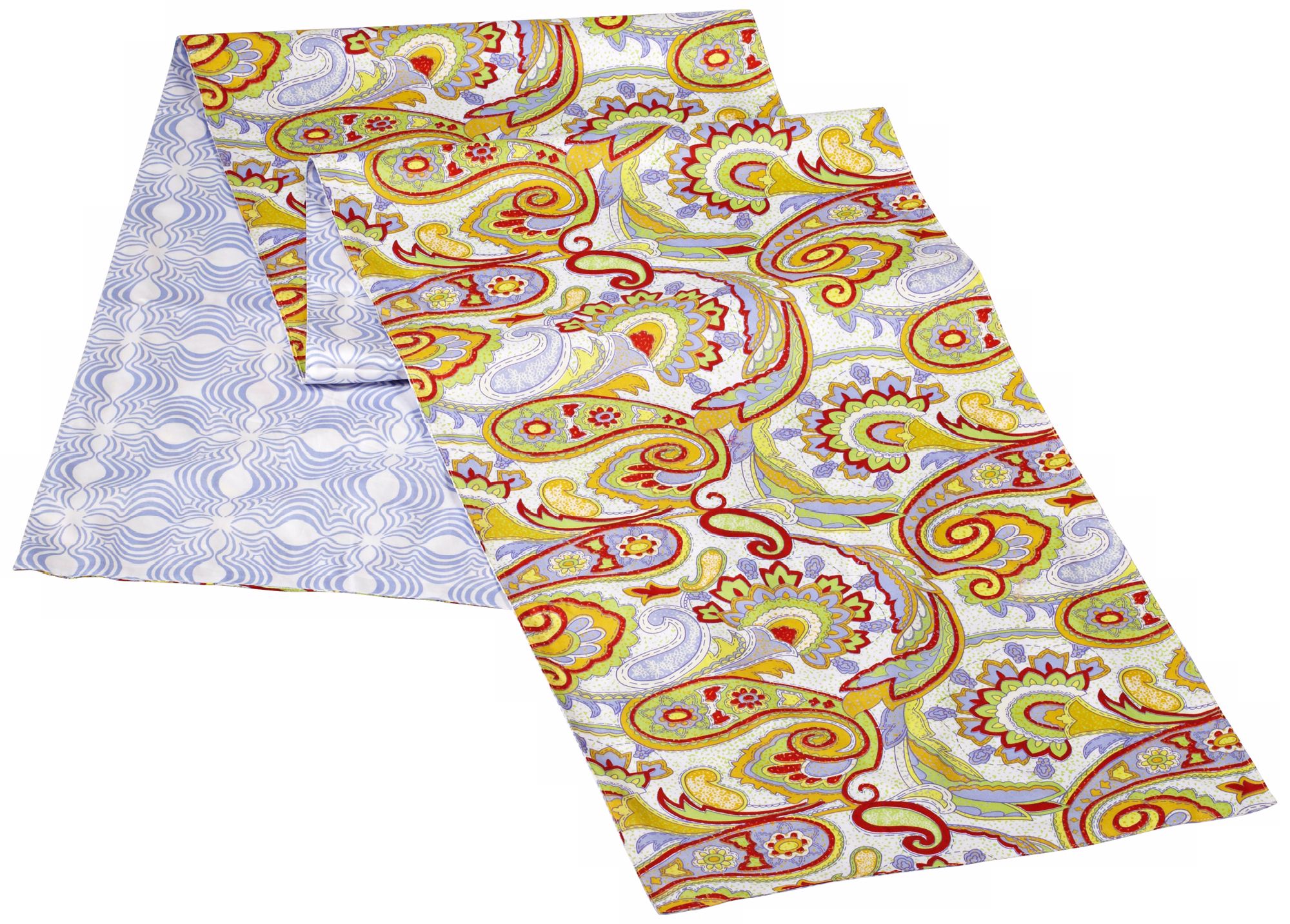 Reversible Paisley/Geometric Pattern Queen Bed Runner