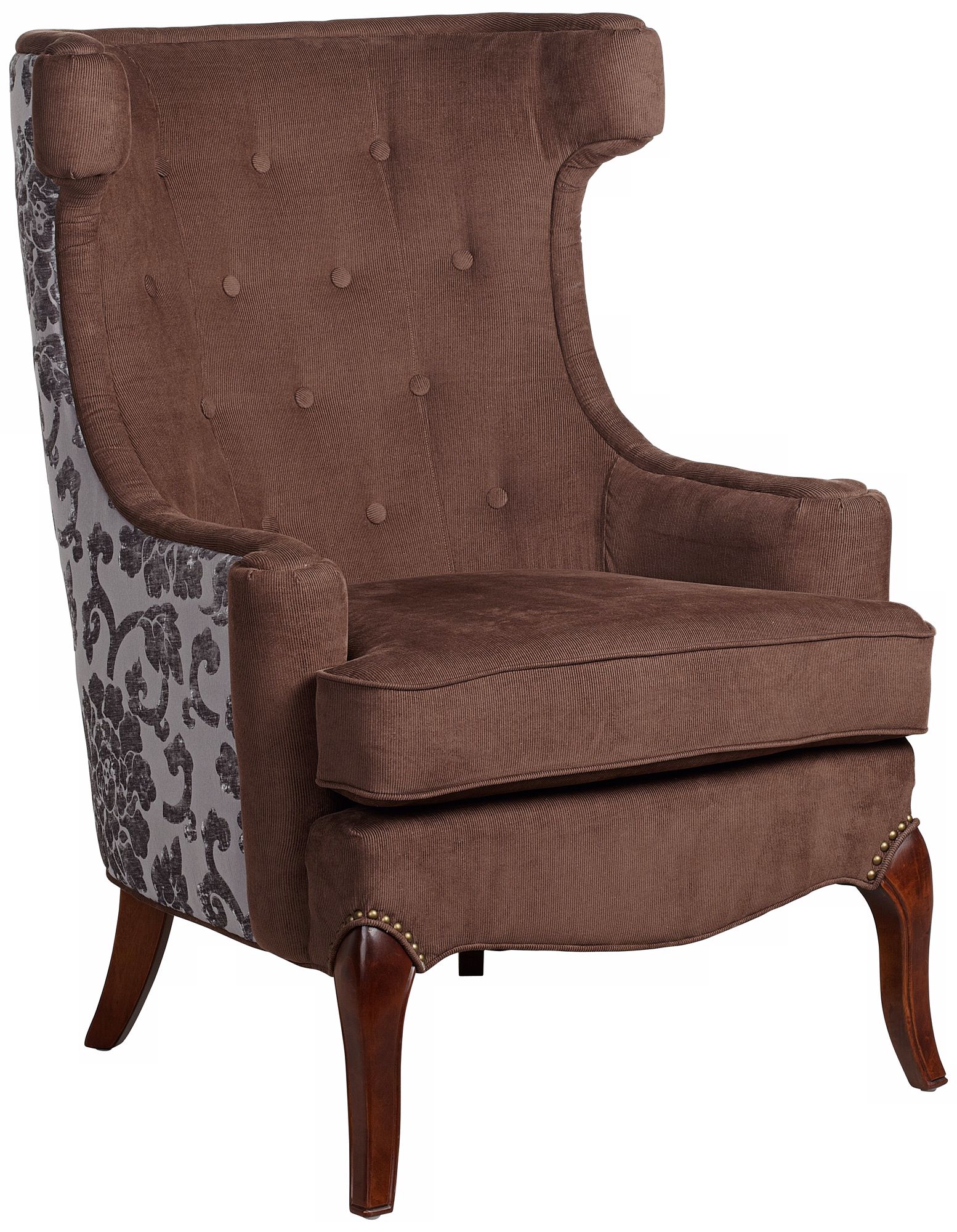 Gabrielle Brown Button-Back Accent Chair