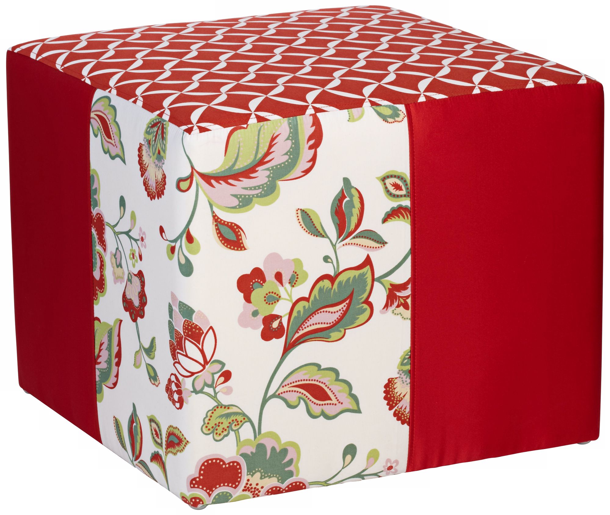 Elizabeth Red Floral Ottoman
