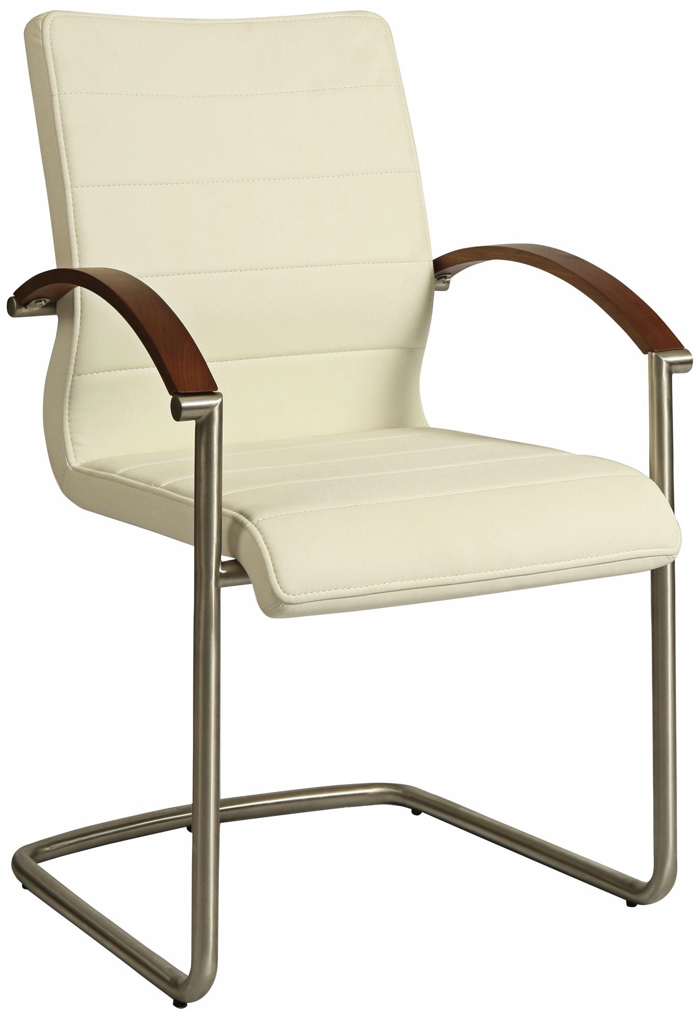 Contemporary Akasha Ivory Faux Leather Side Chair