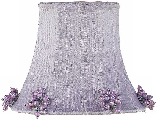 Lavender Silk Shade with Pearl Burst Trim 3x5x4.25 (Clip-On)