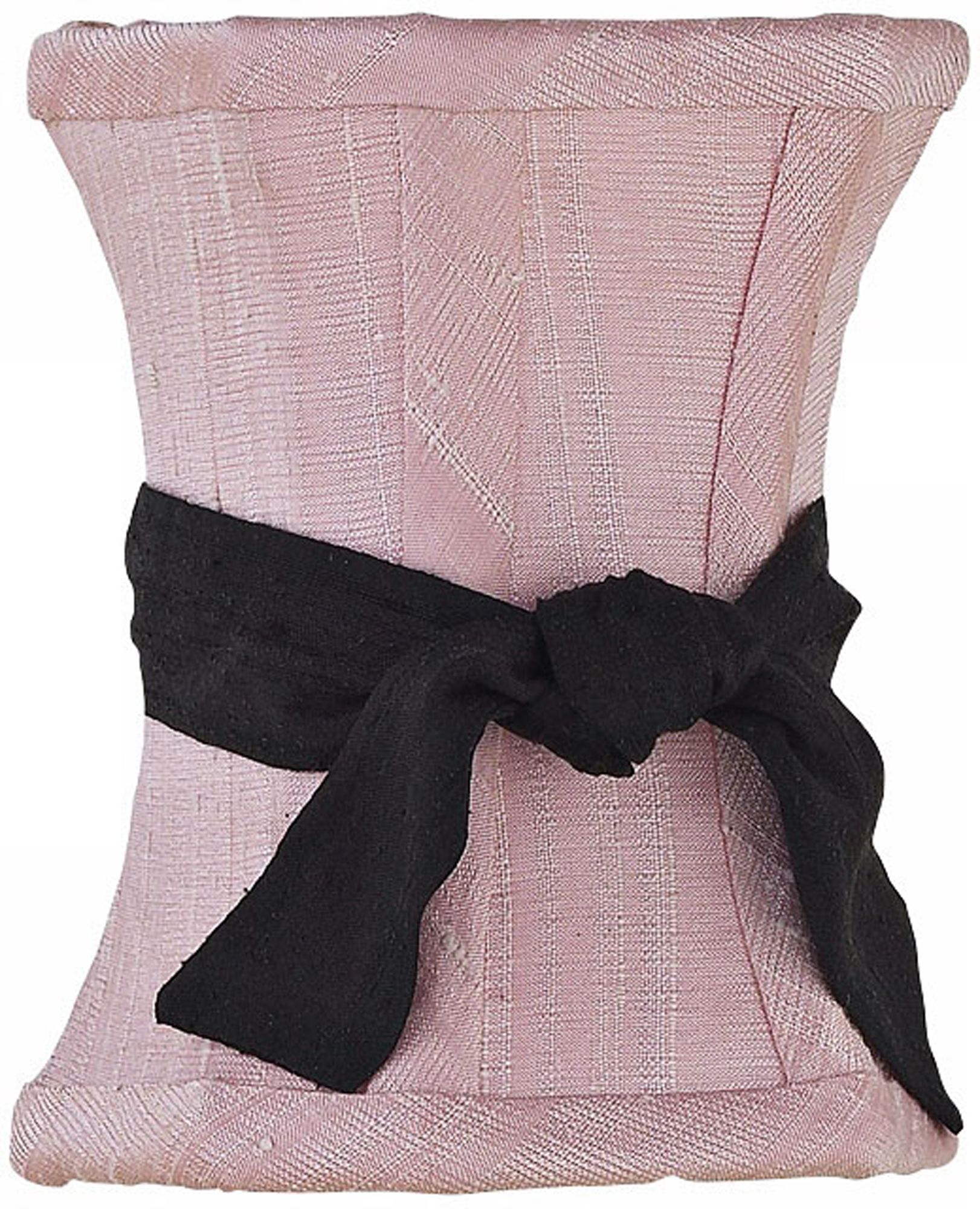 Pink Hourglass Shade with Black Sash 3.75x3.75x5